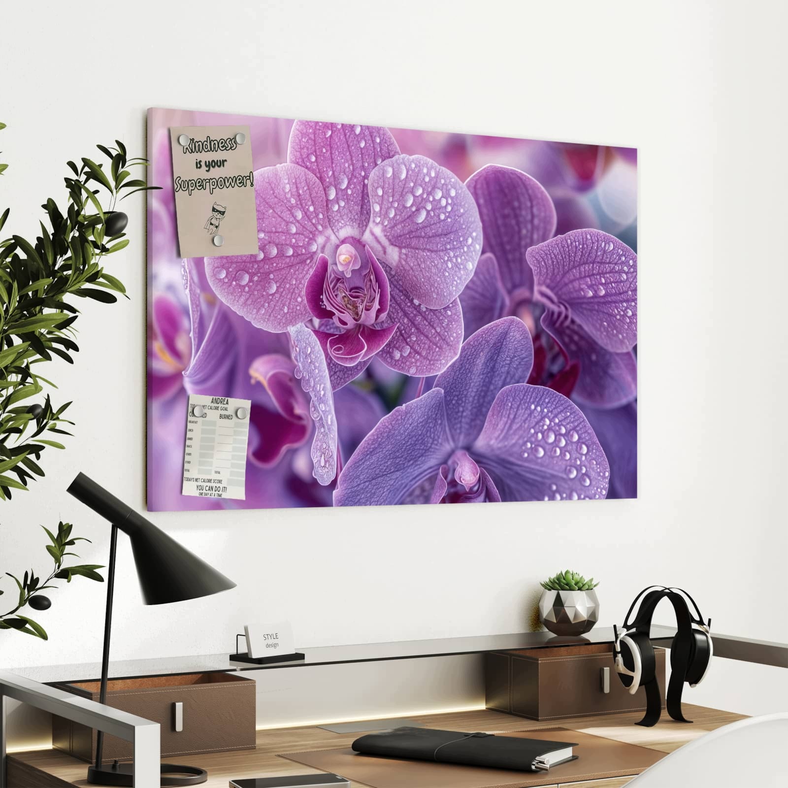 Magnetická tabule – obraz na zeď Květiny orchideje | 90 × 60 cm
