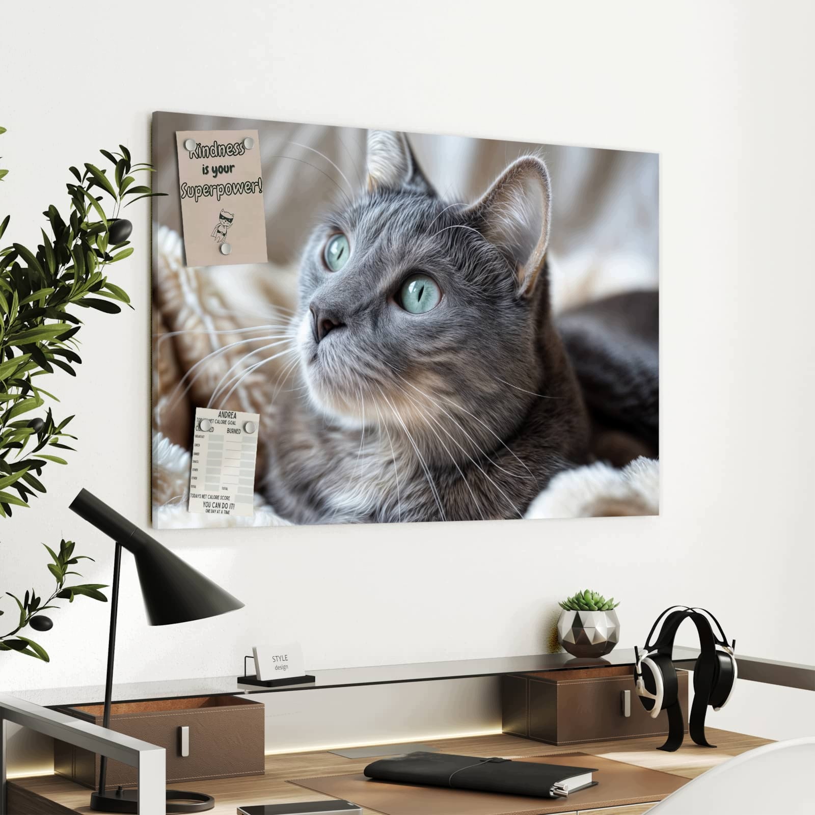 Magnetická tabule – obraz na zeď Útulná kočka – motiv 2 | 90 × 60 cm