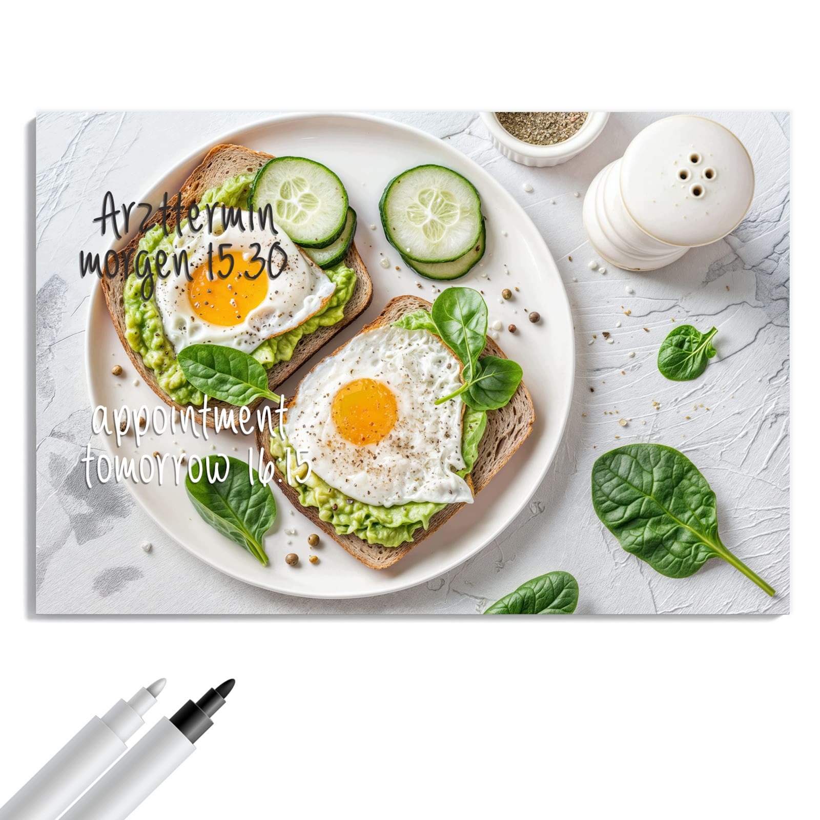 Magnetická tabule – obraz na zeď Chléb s avokádem | 90 × 60 cm