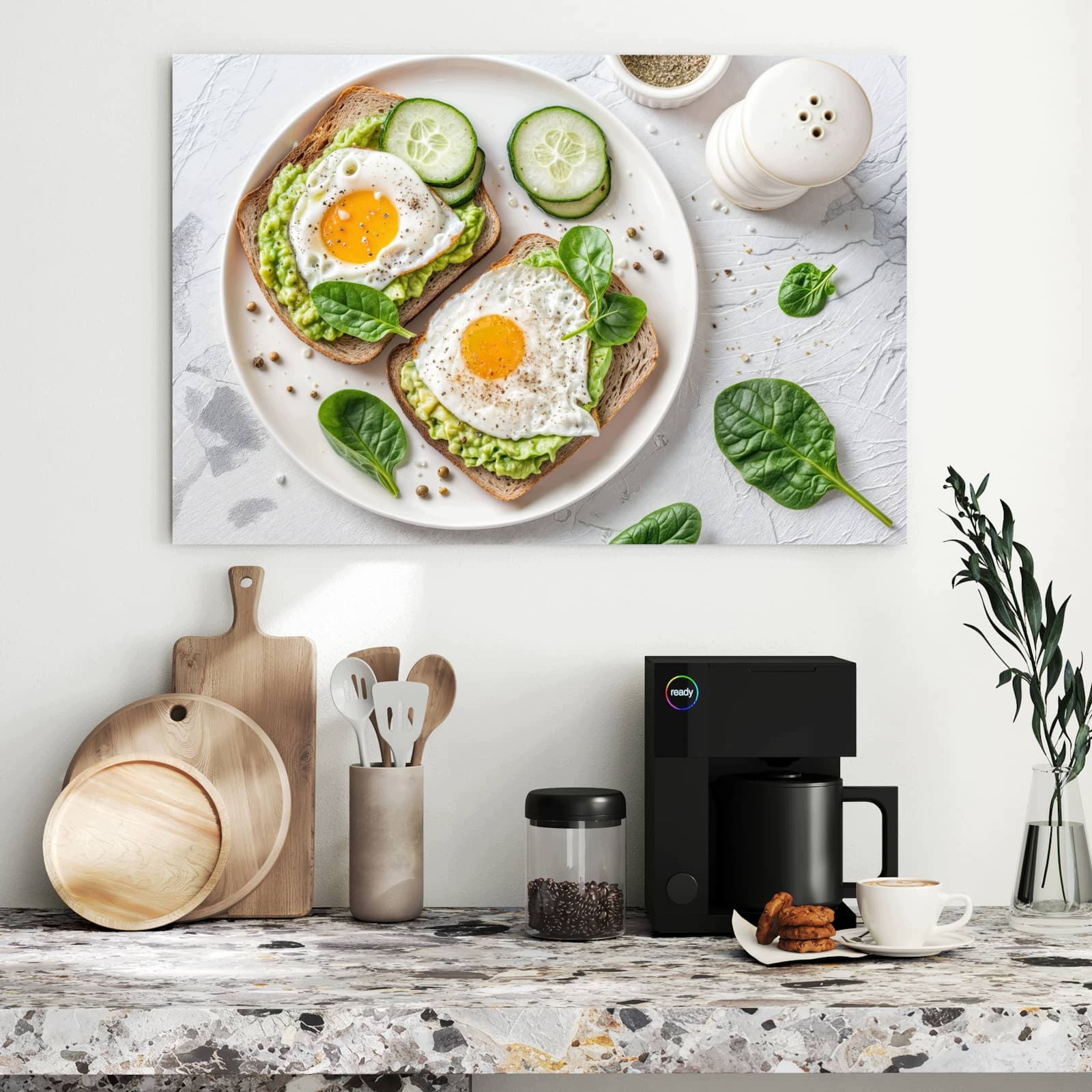 Magnetická tabule – obraz na zeď Chléb s avokádem | 90 × 60 cm