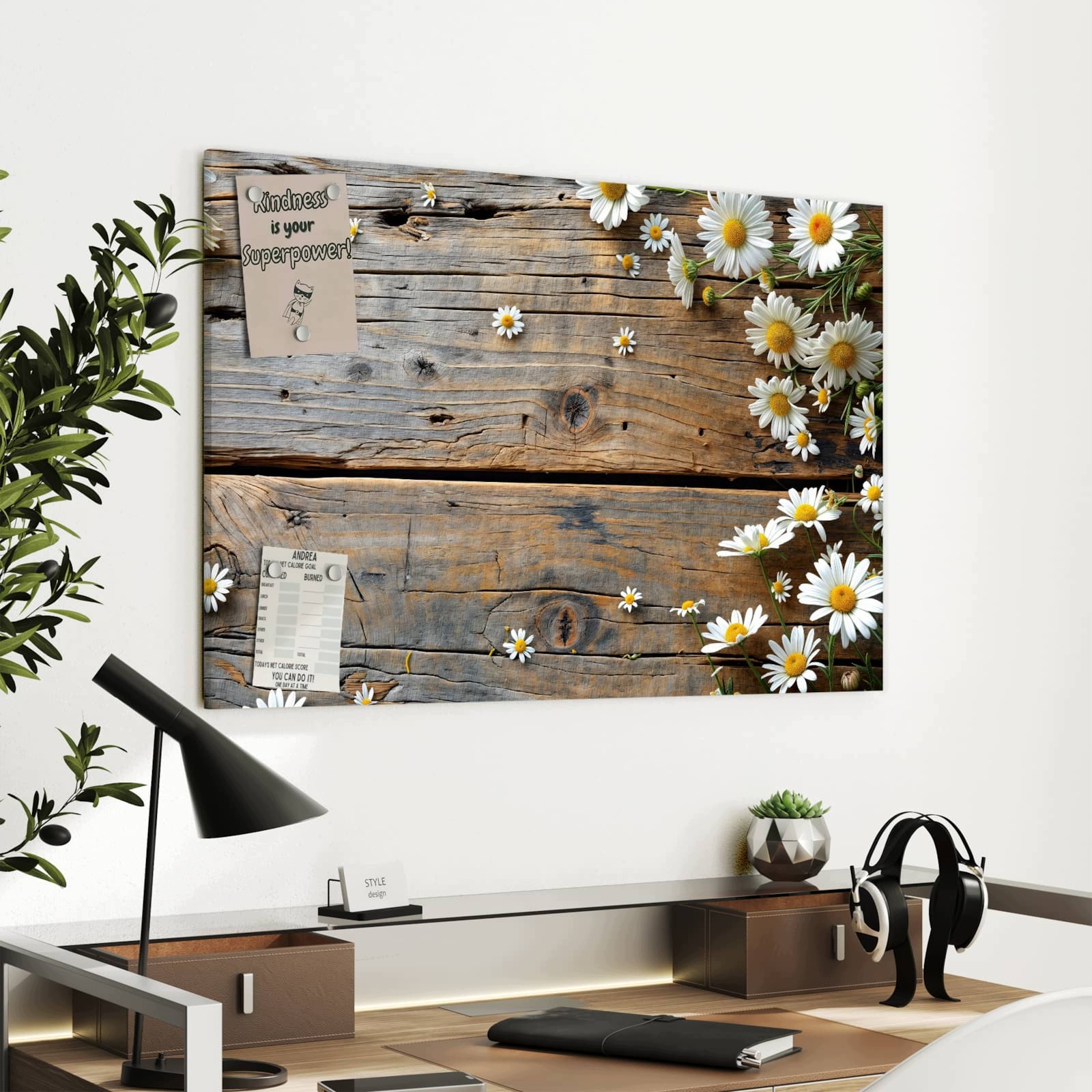Magnetická tabule – obraz na zeď Dřevo sedmikrásky | 90 × 60 cm