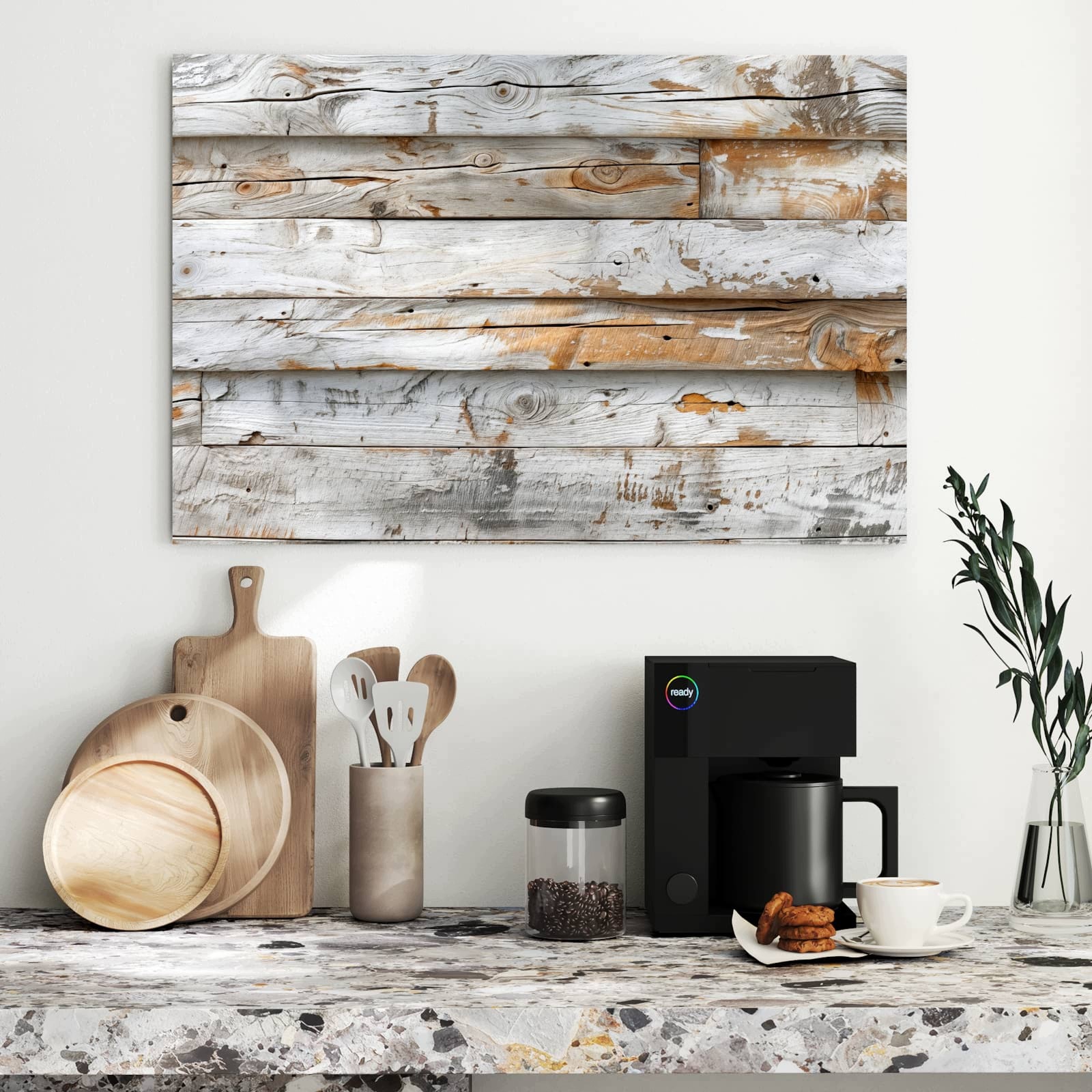 Magnetická tabule – obraz na zeď Zvětralý dřevěný panel z prken | 90 × 60 cm