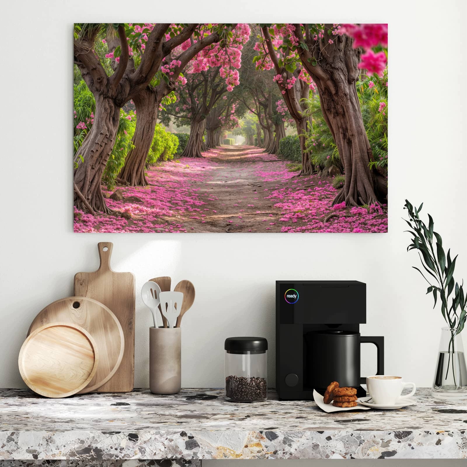 Magnetická tabule – obraz na zeď Alej květin | 90 × 60 cm