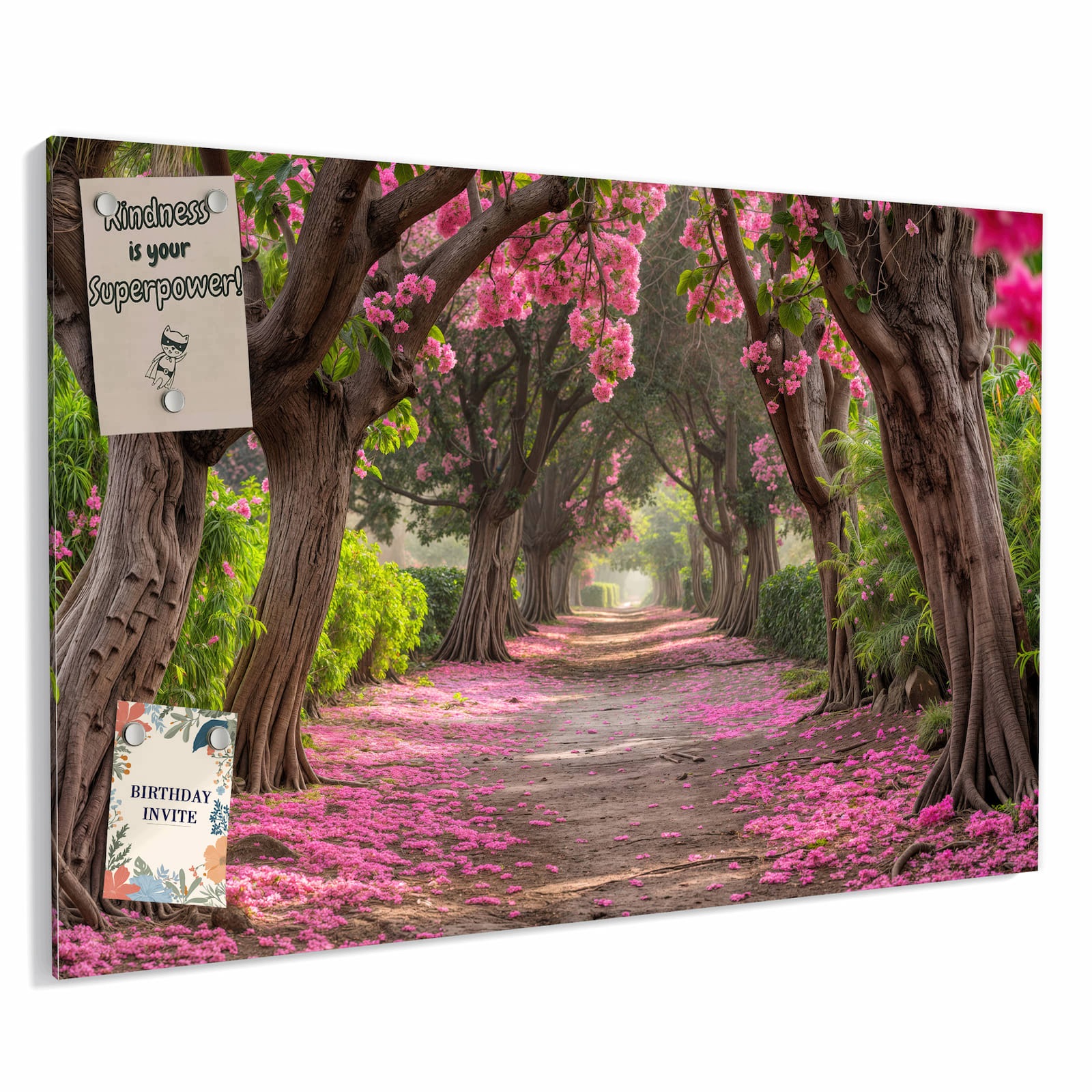 Magnetická tabule – obraz na zeď Alej květin | 90 × 60 cm