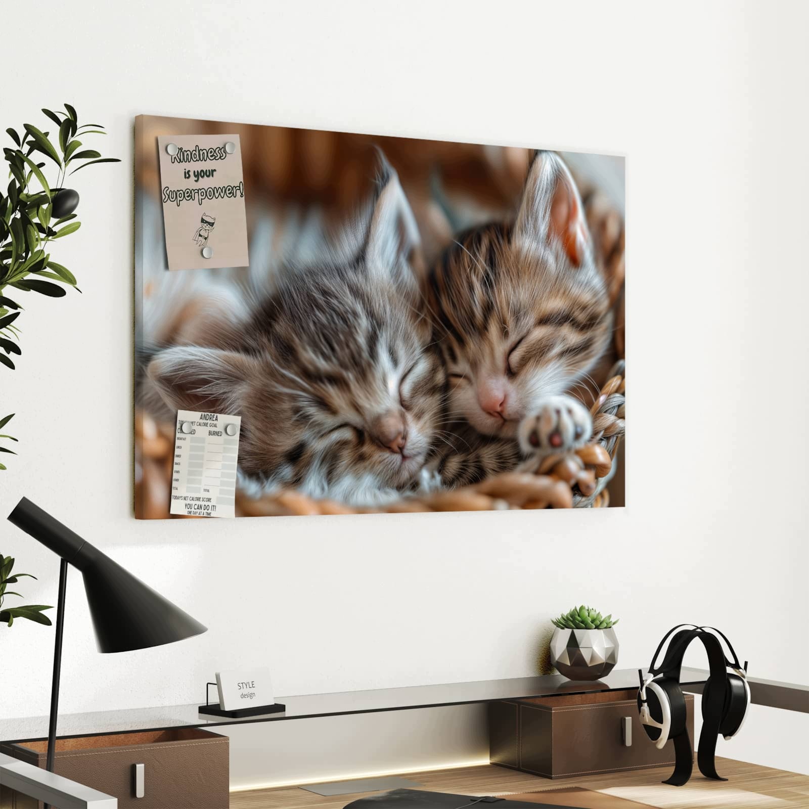 Magnetická tabule – obraz na zeď Spokojené spící koťátko | 60 × 40 cm