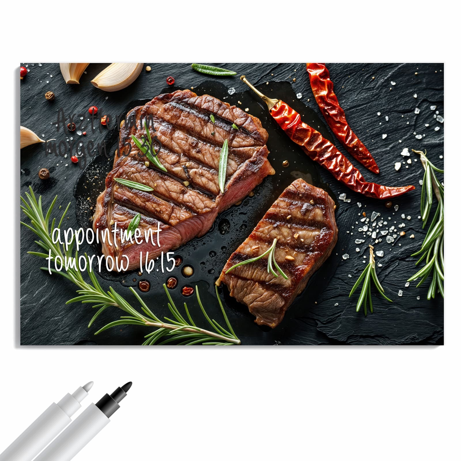 Magnetická tabule – obraz na zeď Šťavnatý steak s rozmarýnem | 60 × 40 cm