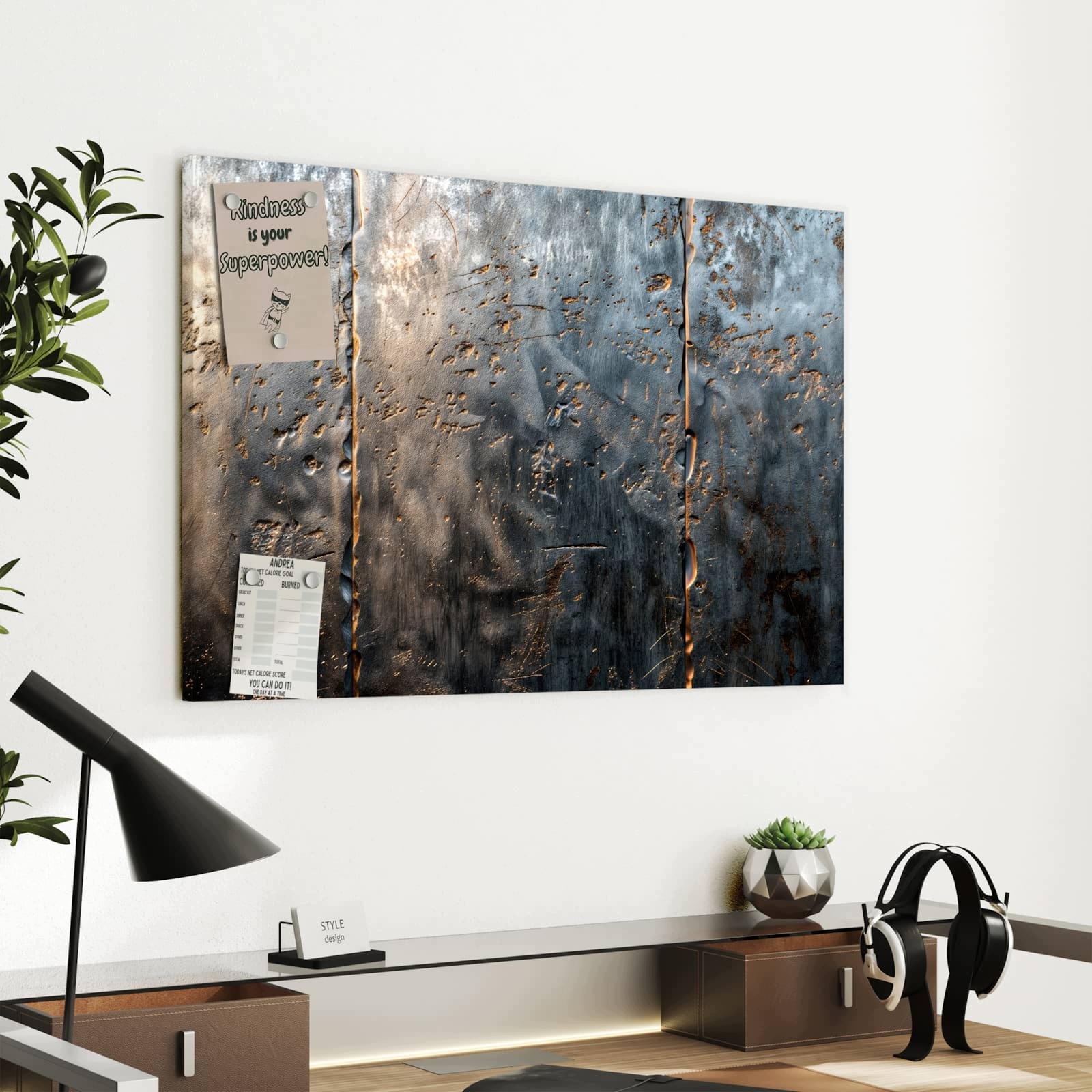Magnetická tabule – obraz na zeď Textura kovu | 60 × 40 cm