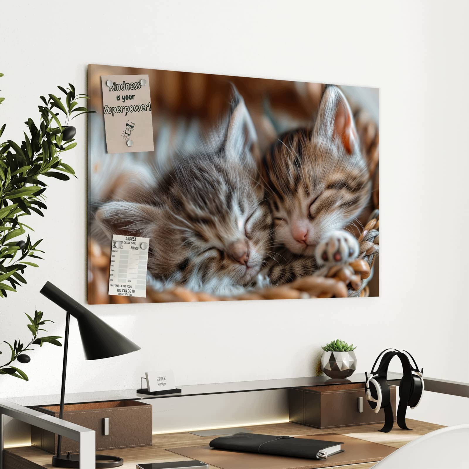 Magnetická tabule – obraz na zeď Spokojené spící koťátko | 90 × 60 cm