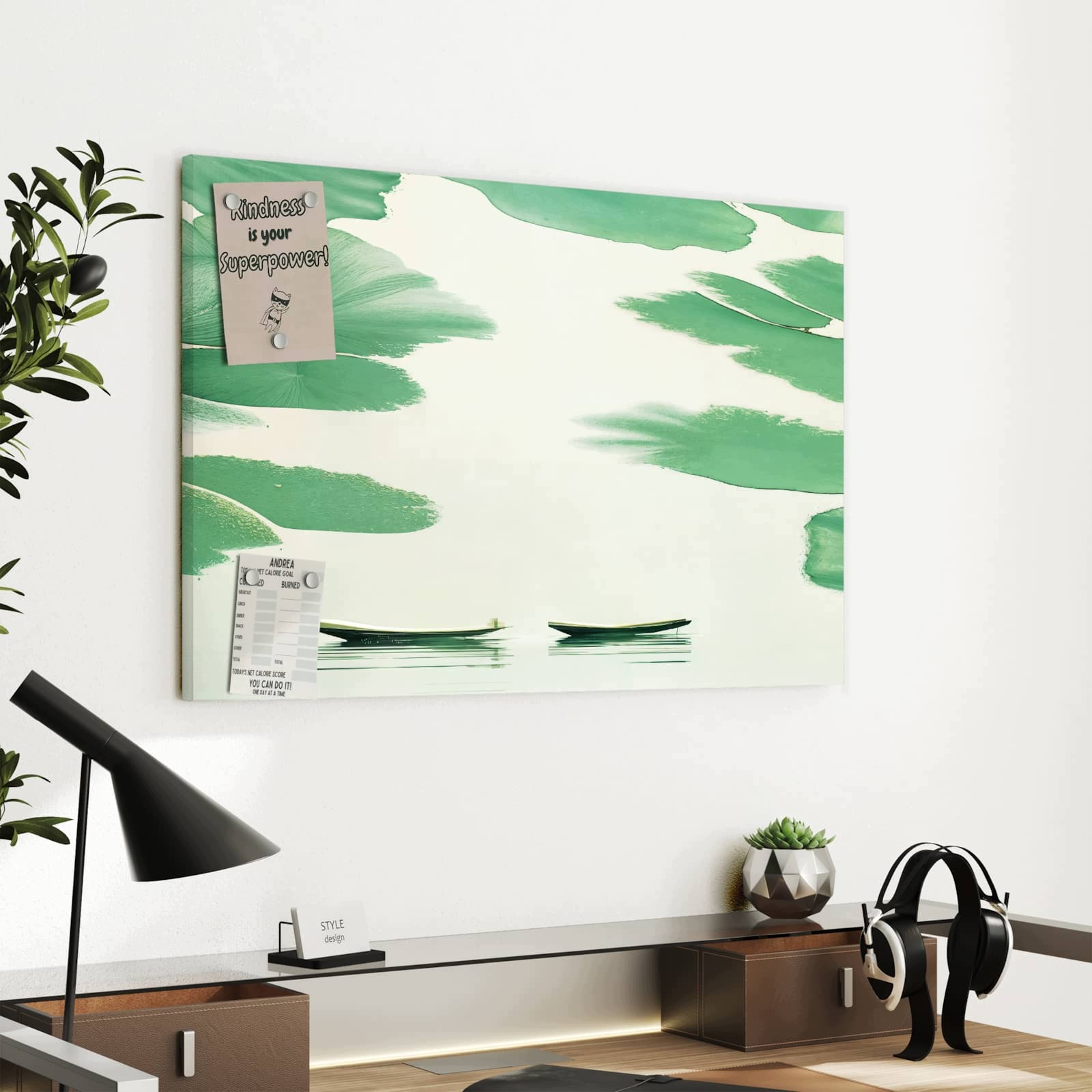 Magnetická tabule – obraz na zeď Lidé jezero | 60 × 40 cm
