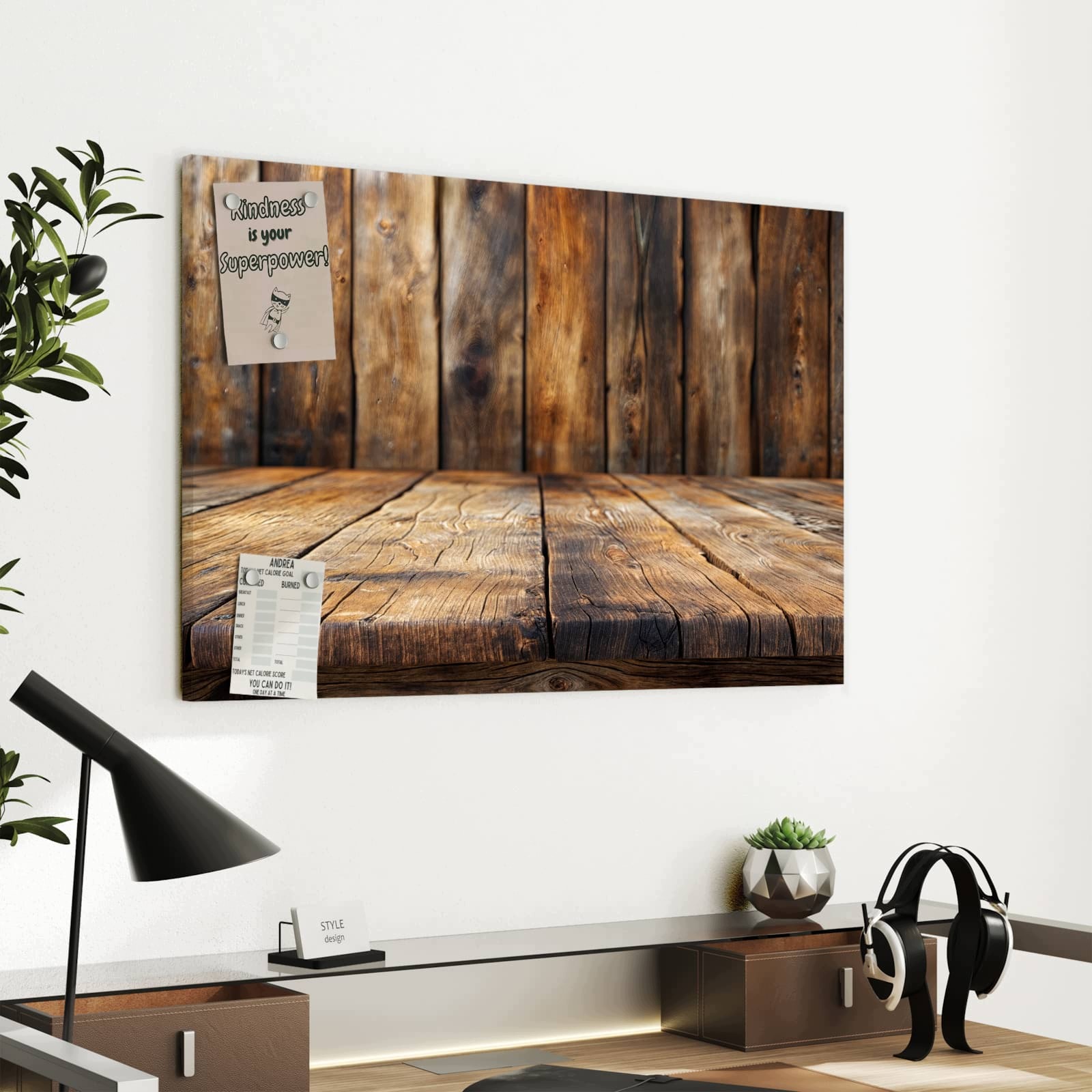 Magnetická tabule – obraz na zeď Vzhled dřevěné podlahy | 60 × 40 cm