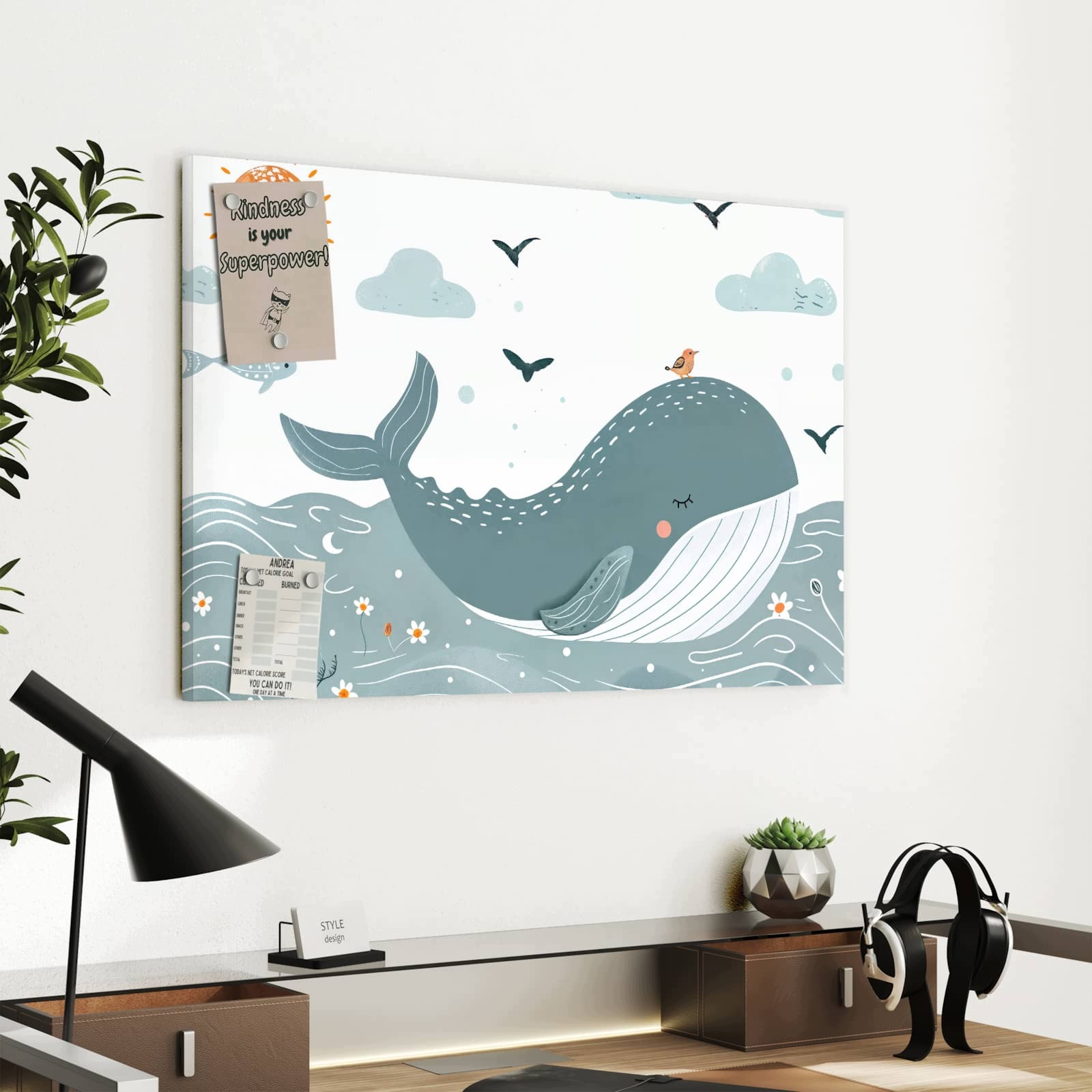 Magnetická tabule – obraz na zeď Spící velryba | 60 × 40 cm