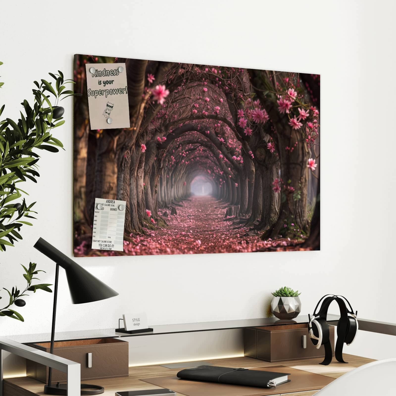 Magnetická tabule – obraz na zeď Květinová stezka | 90 × 60 cm