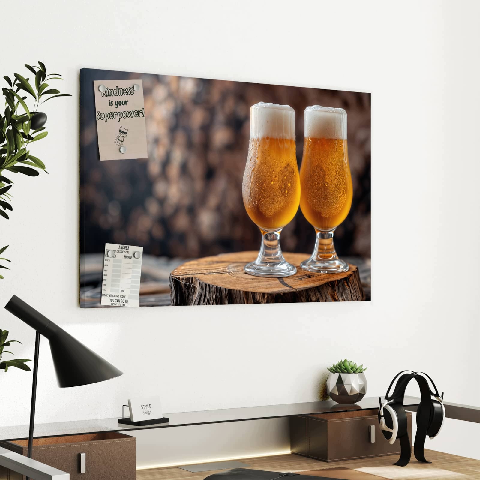 Magnetická tabule – obraz na zeď Pivo dřevo | 60 × 40 cm