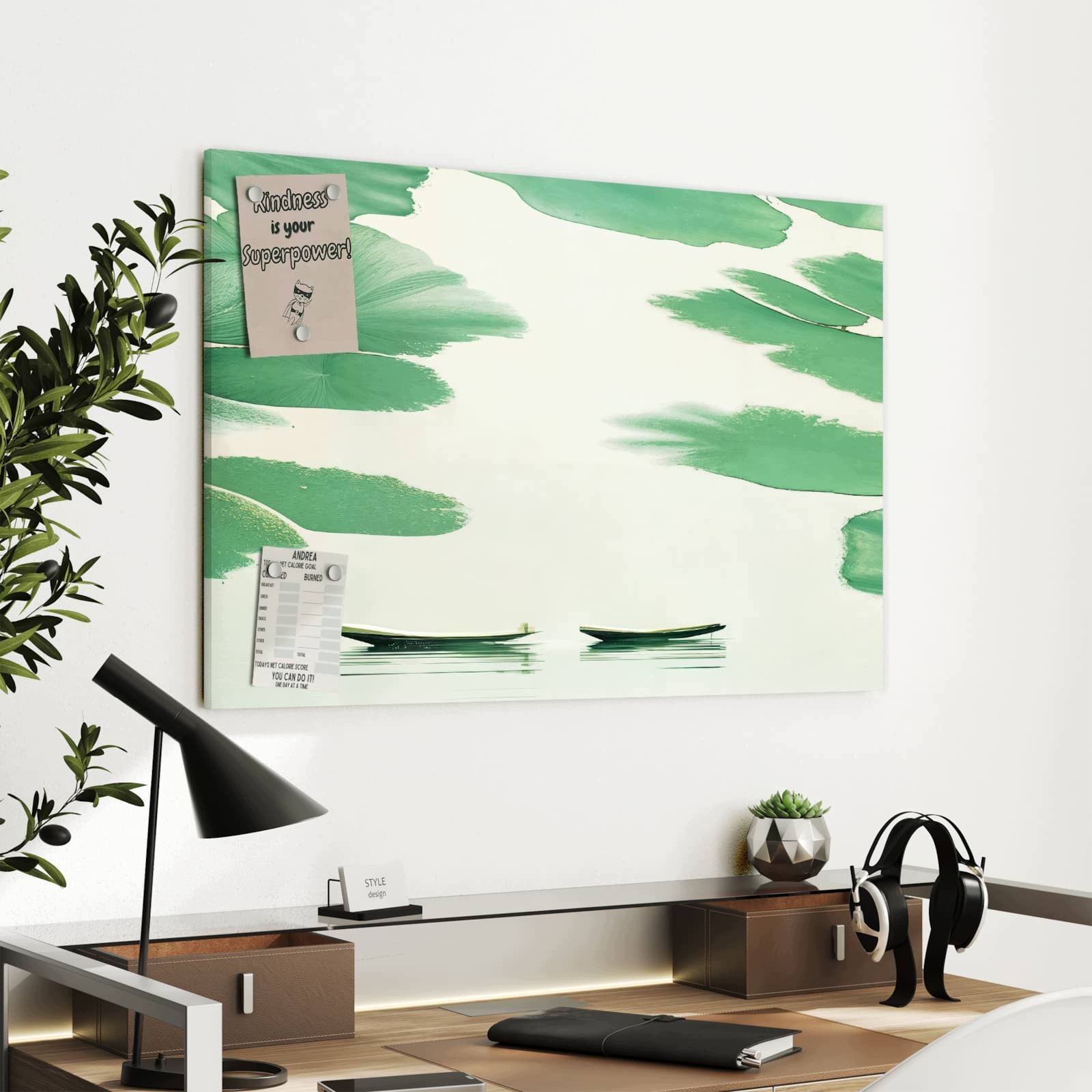 Magnetická tabule – obraz na zeď Lidé jezero | 90 × 60 cm