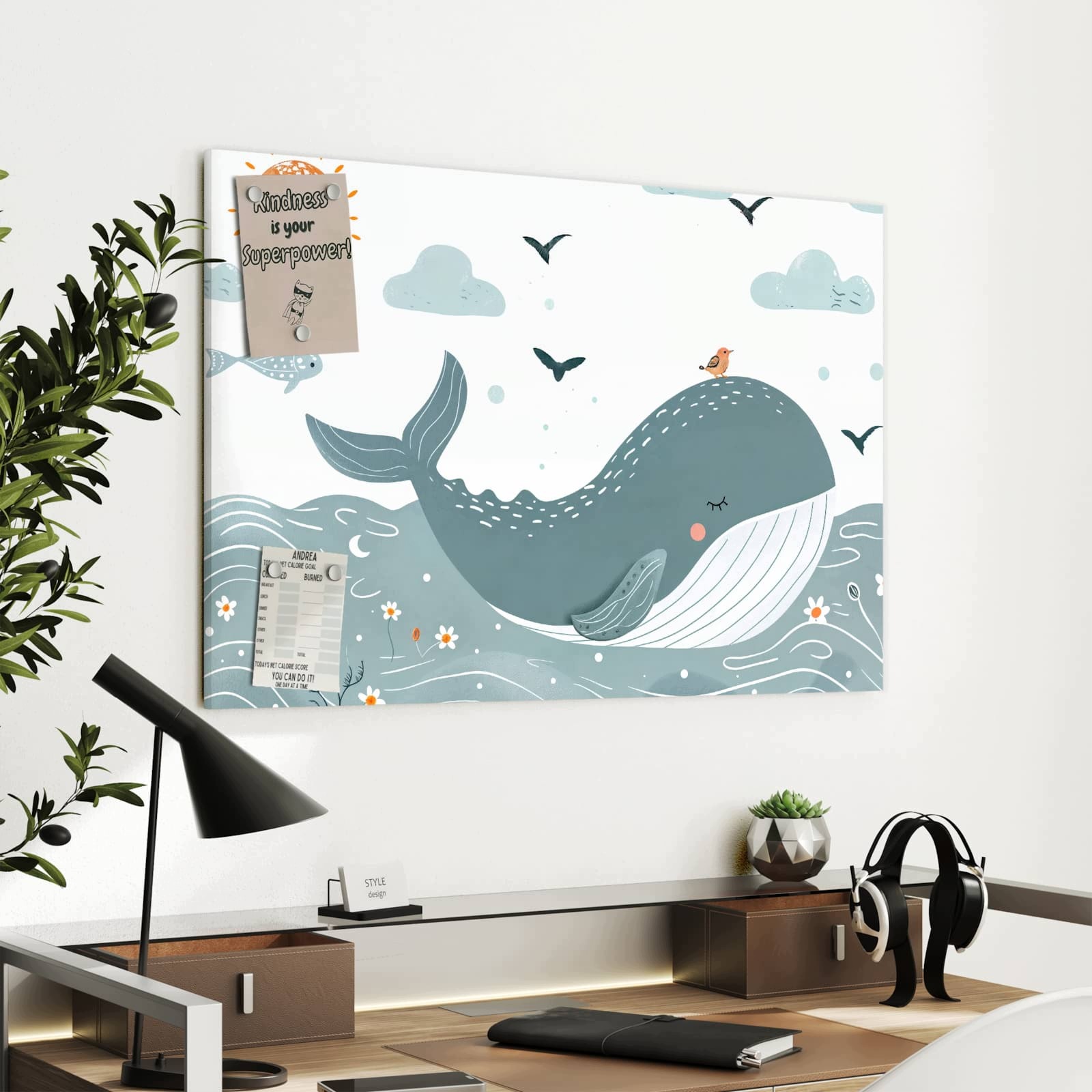 Magnetická tabule – obraz na zeď Spící velryba | 90 × 60 cm