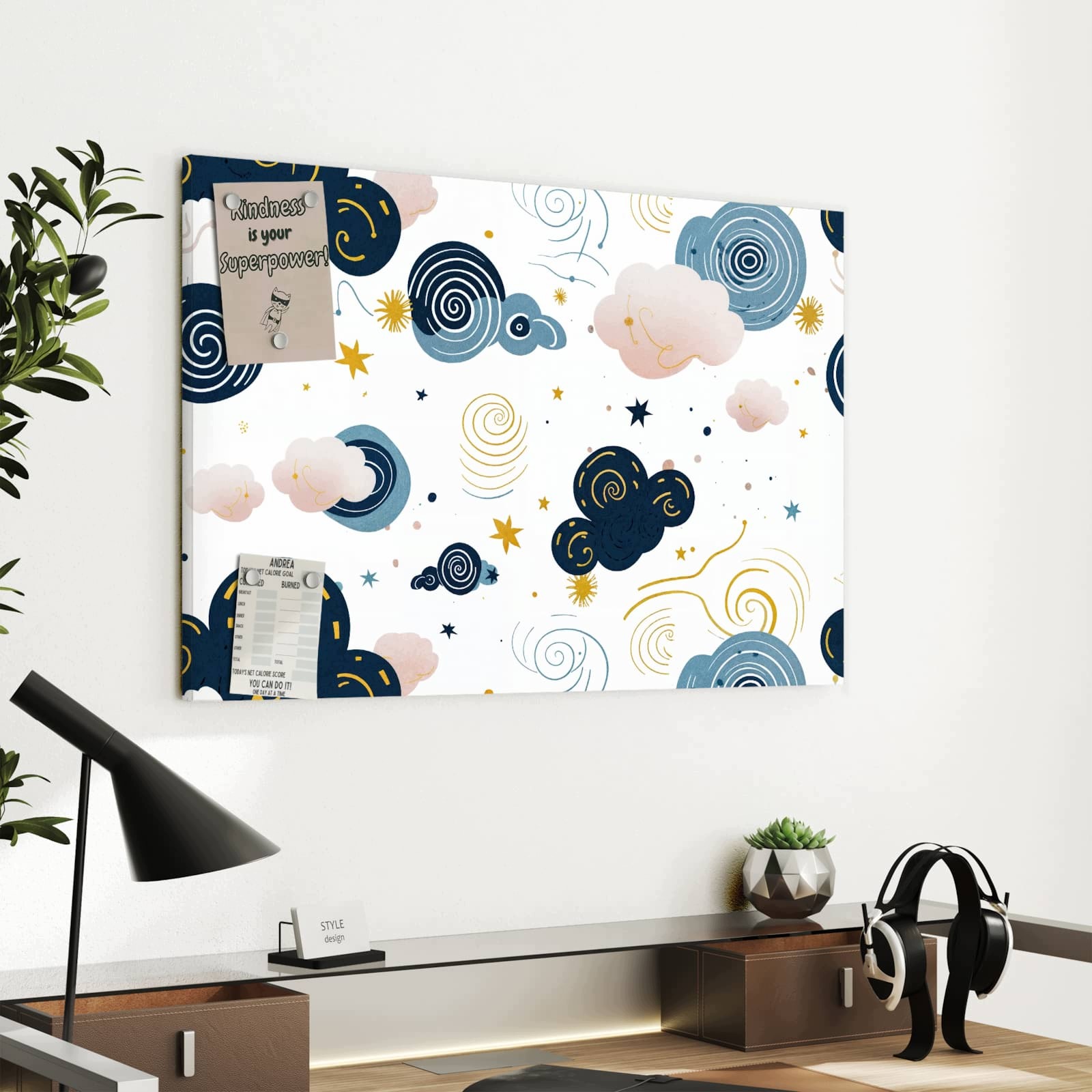 Magnetická tabule – obraz na zeď Vířící mraky design | 60 × 40 cm
