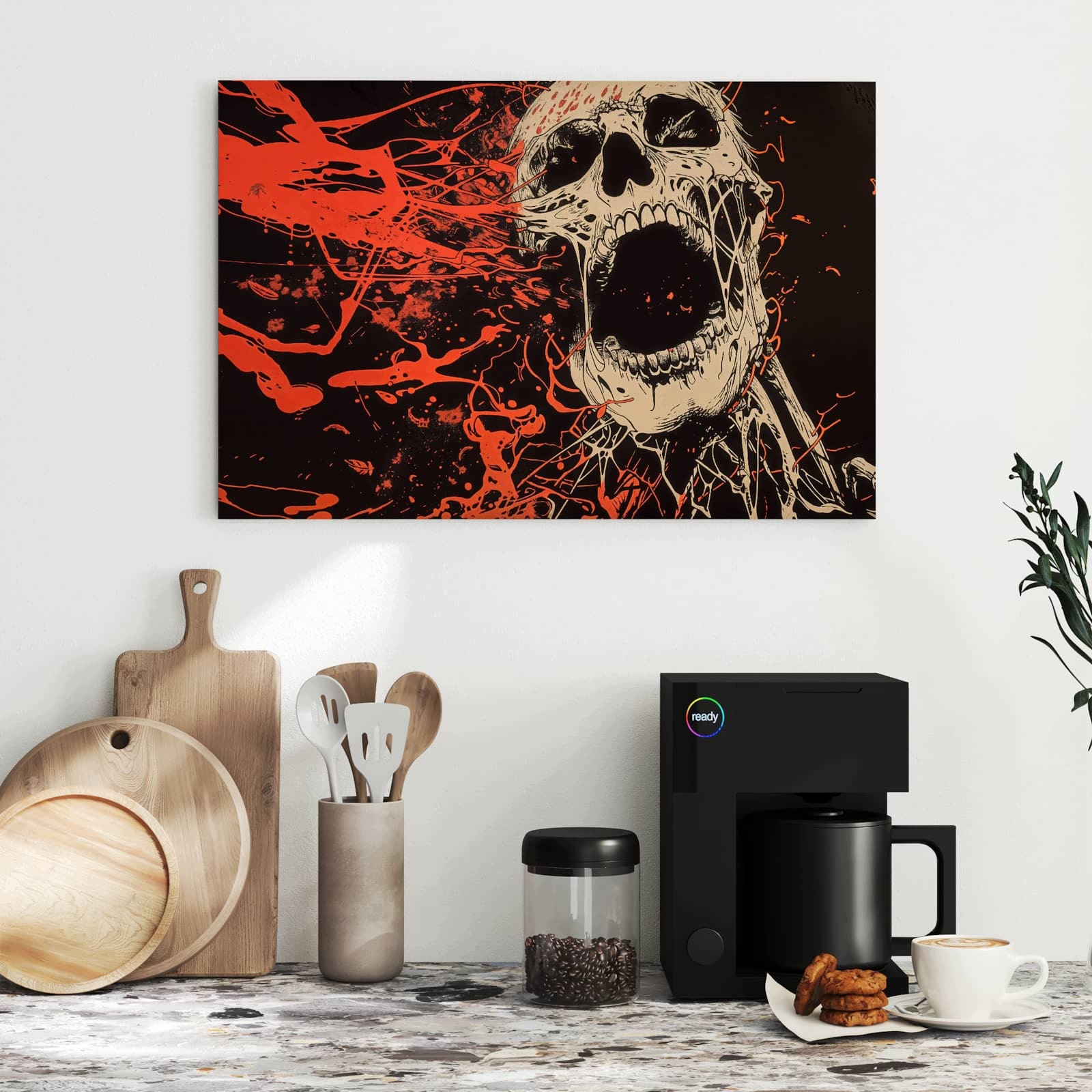 Magnetická tabule – obraz na zeď Křičící lebka | 60 × 40 cm