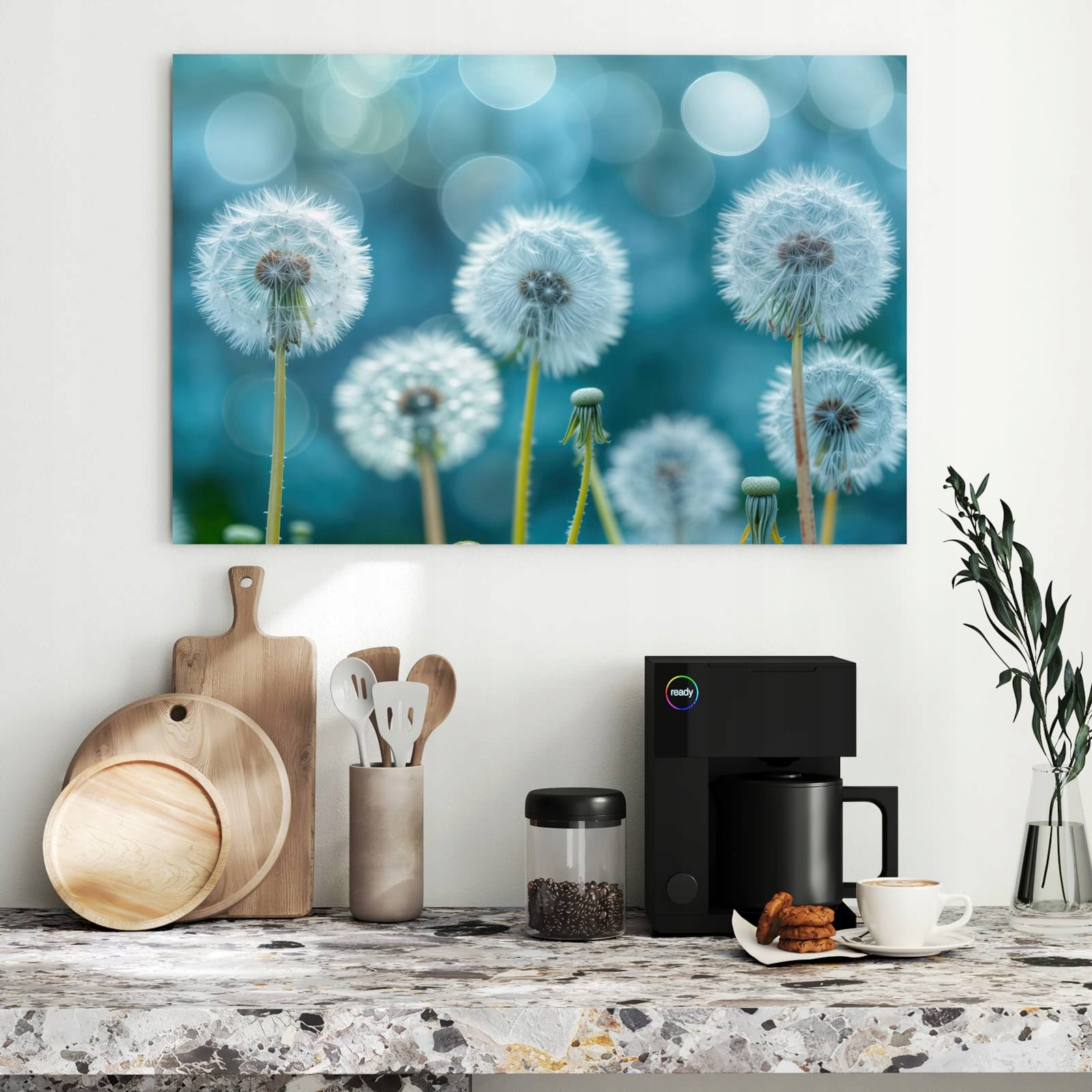 Magnetická tabule – obraz na zeď Louka s pampeliškou | 90 × 60 cm