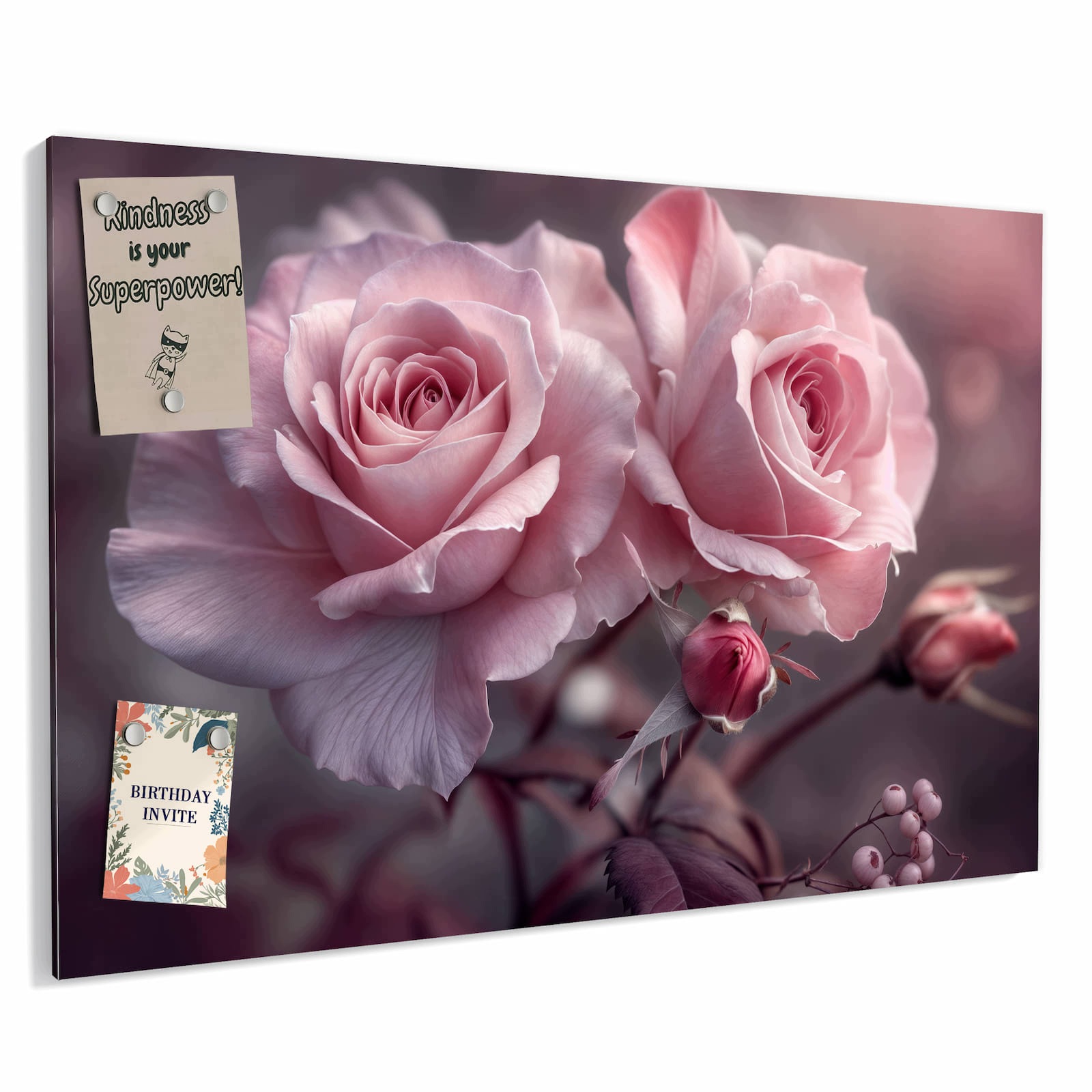 Magnetická tabule – obraz na zeď Romantické růže | 90 × 60 cm