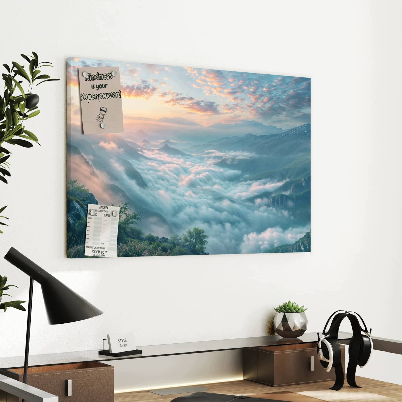 Magnetická tabule – obraz na zeď Ranní mlha hory | 60 × 40 cm