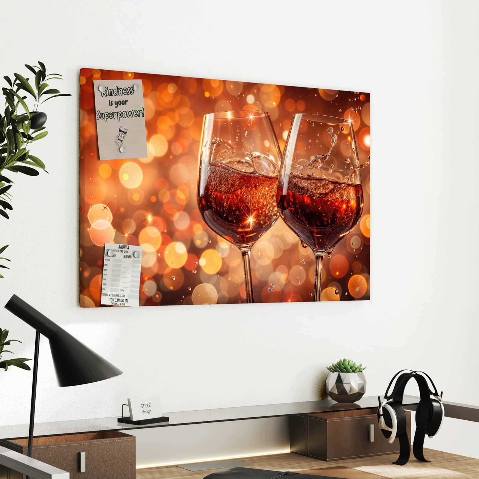 Magnetická tabule – obraz na zeď Sváteční skleničky na víno | 60 × 40 cm