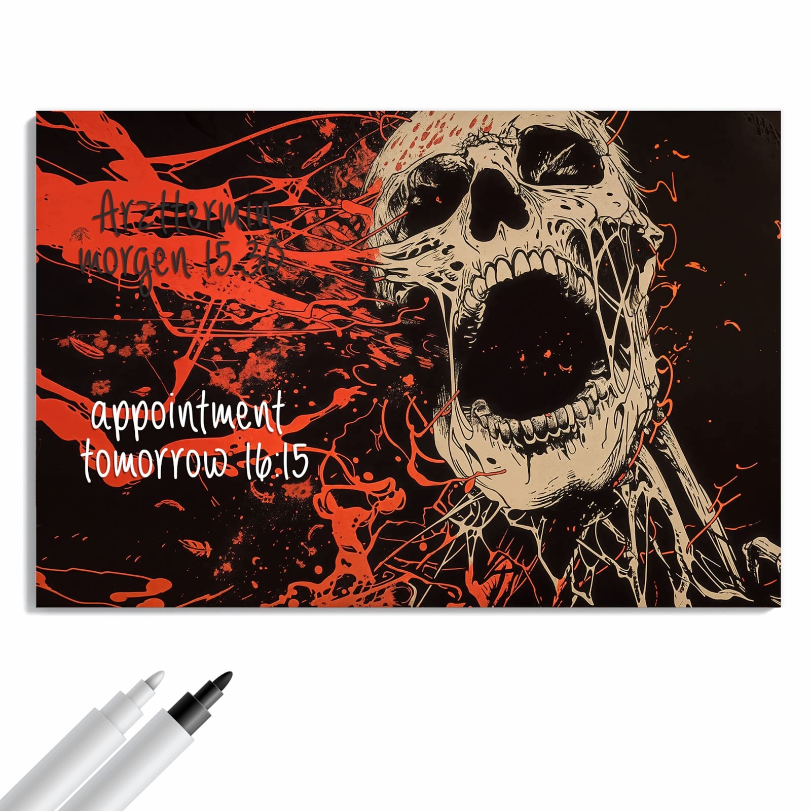 Magnetická tabule – obraz na zeď Křičící lebka | 90 × 60 cm