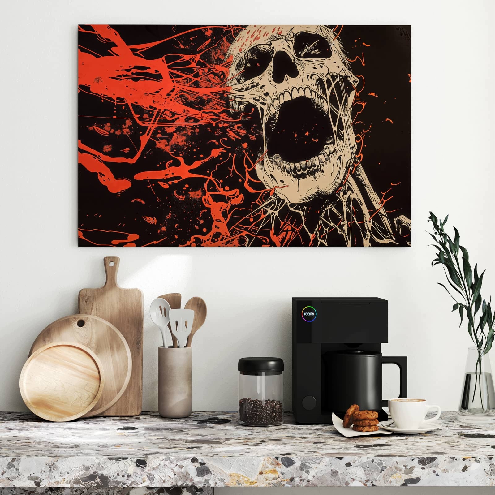 Magnetická tabule – obraz na zeď Křičící lebka | 90 × 60 cm