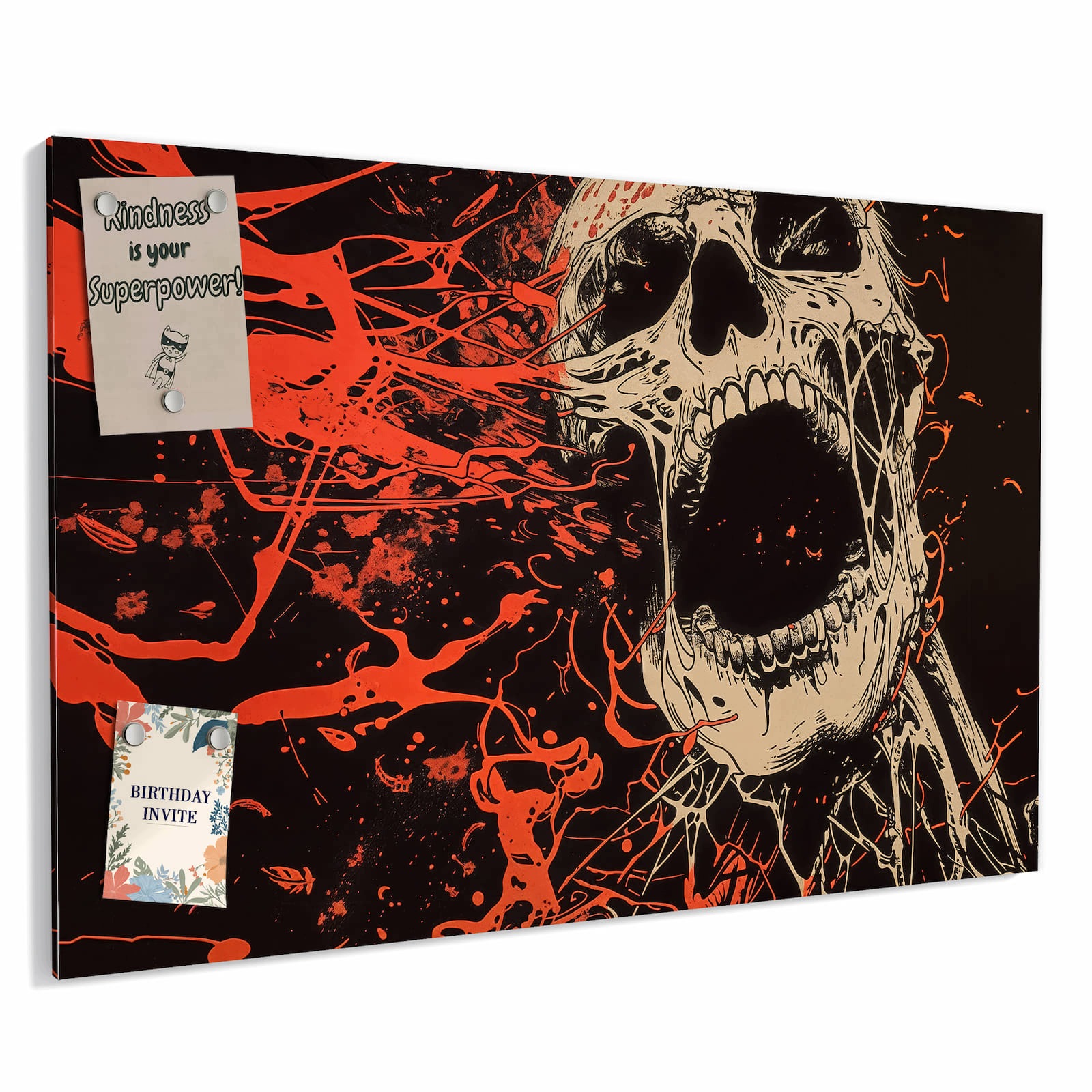 Magnetická tabule – obraz na zeď Křičící lebka | 90 × 60 cm