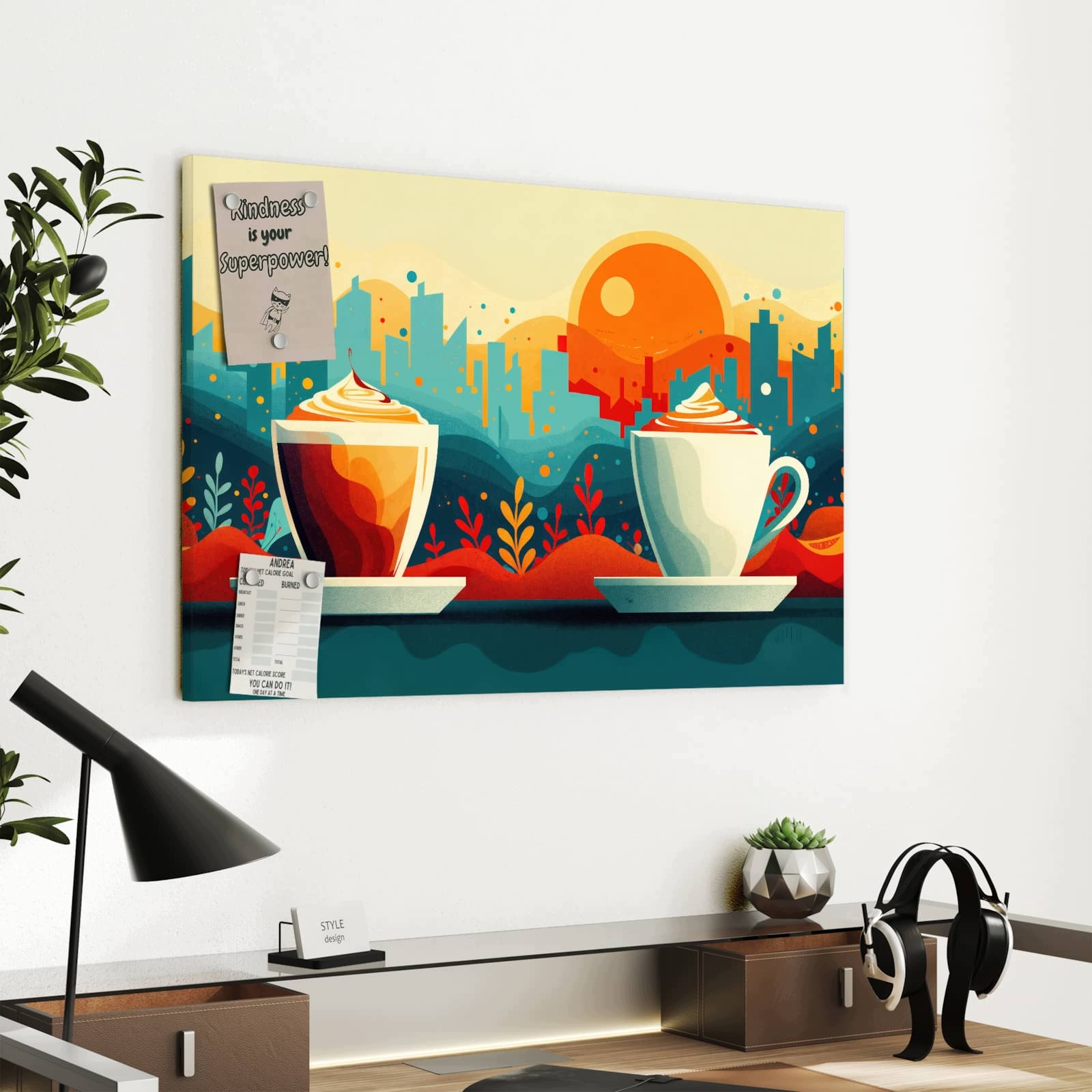 Magnetická tabule – obraz na zeď Káva večer | 60 × 40 cm