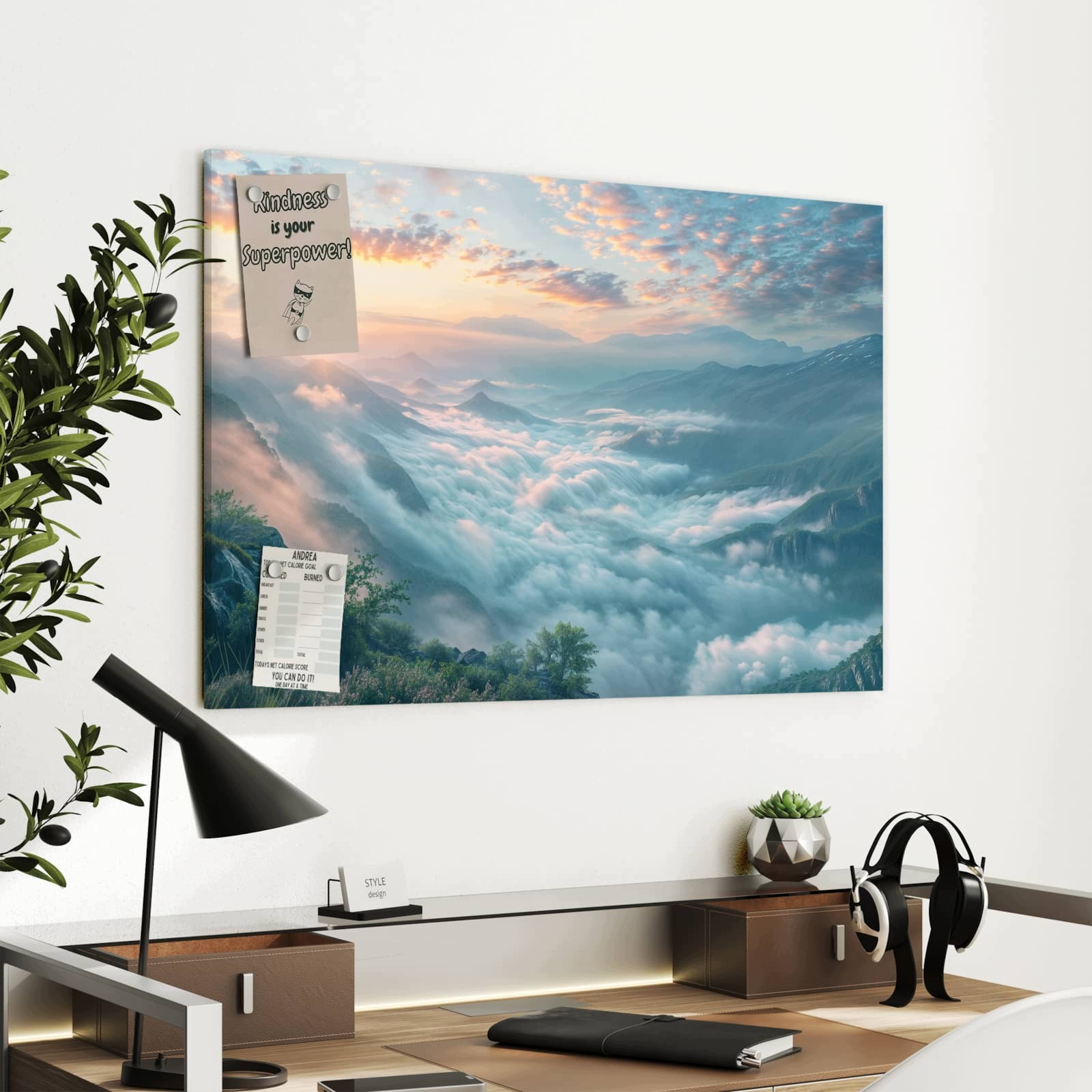 Magnetická tabule – obraz na zeď Ranní mlha hory | 90 × 60 cm
