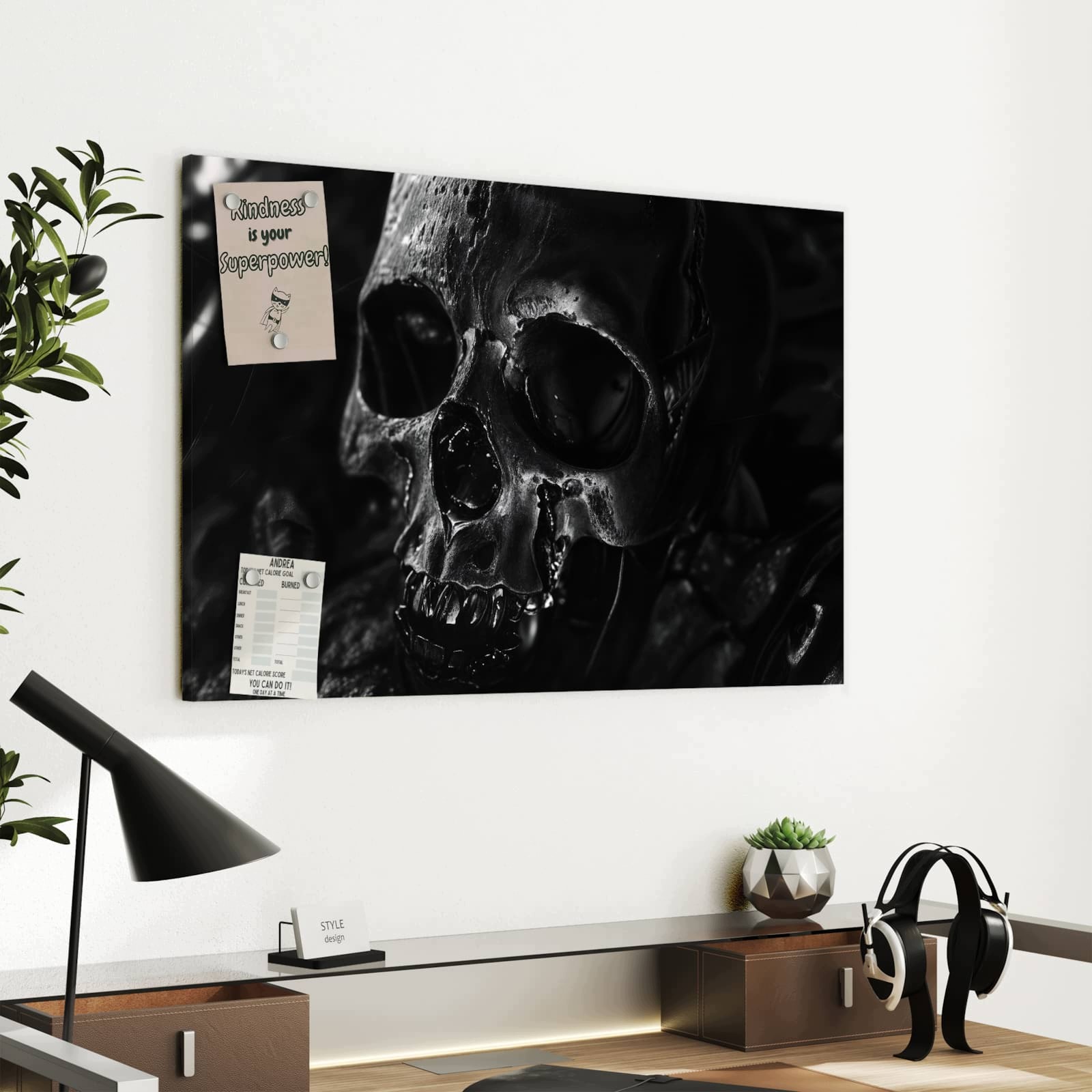 Magnetická tabule – obraz na zeď Fotografie lebky | 60 × 40 cm
