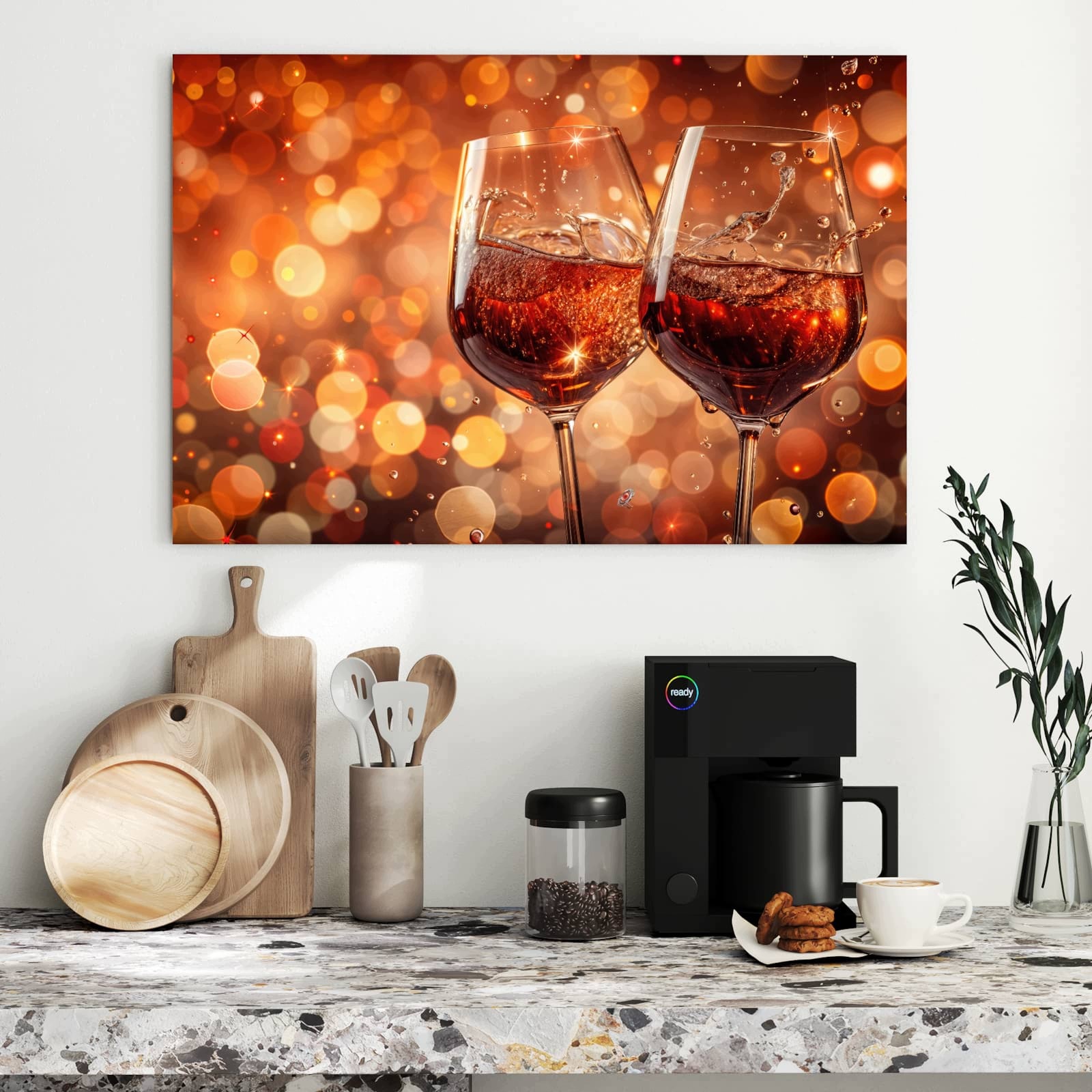 Magnetická tabule – obraz na zeď Sváteční skleničky na víno | 90 × 60 cm