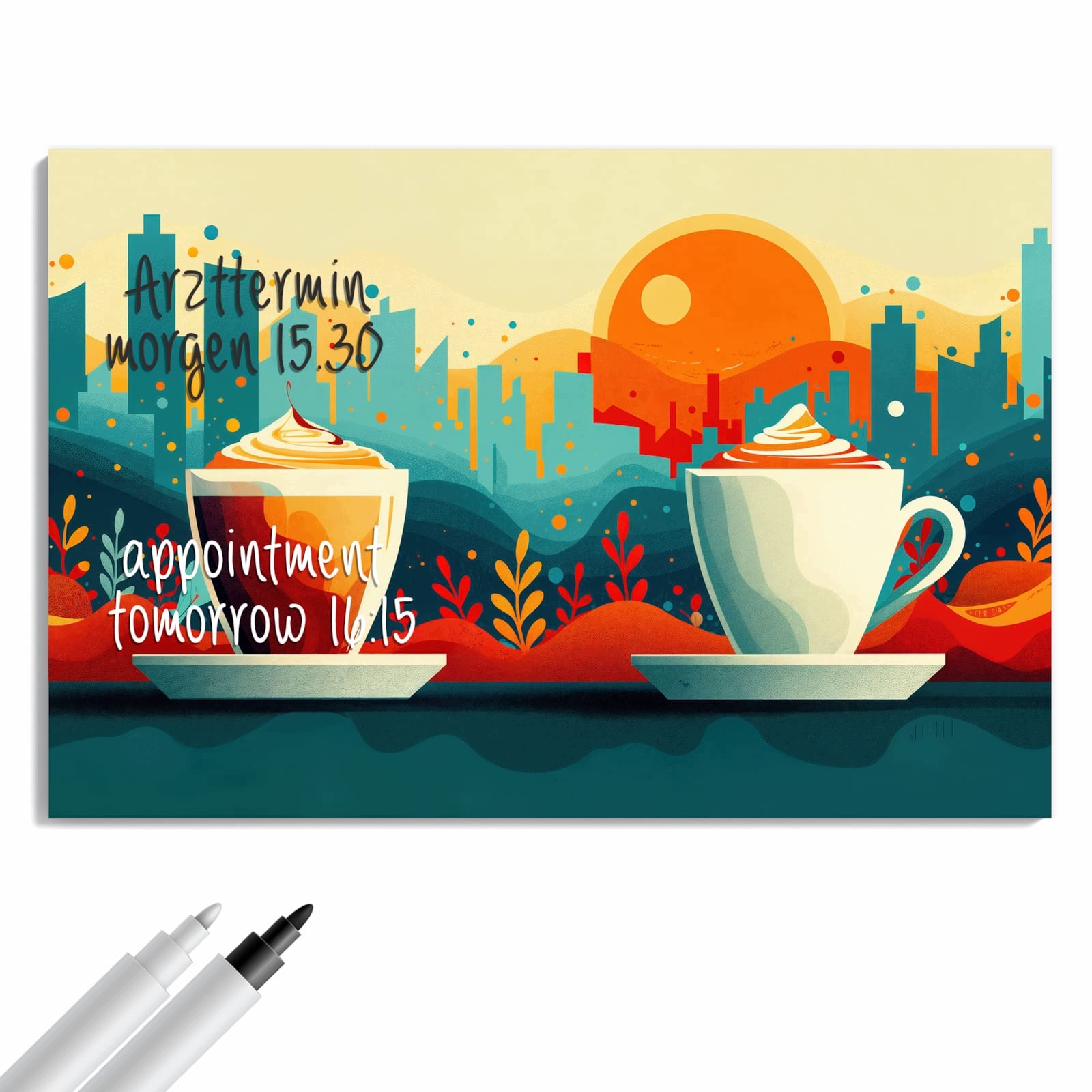 Magnetická tabule – obraz na zeď Káva večer | 90 × 60 cm