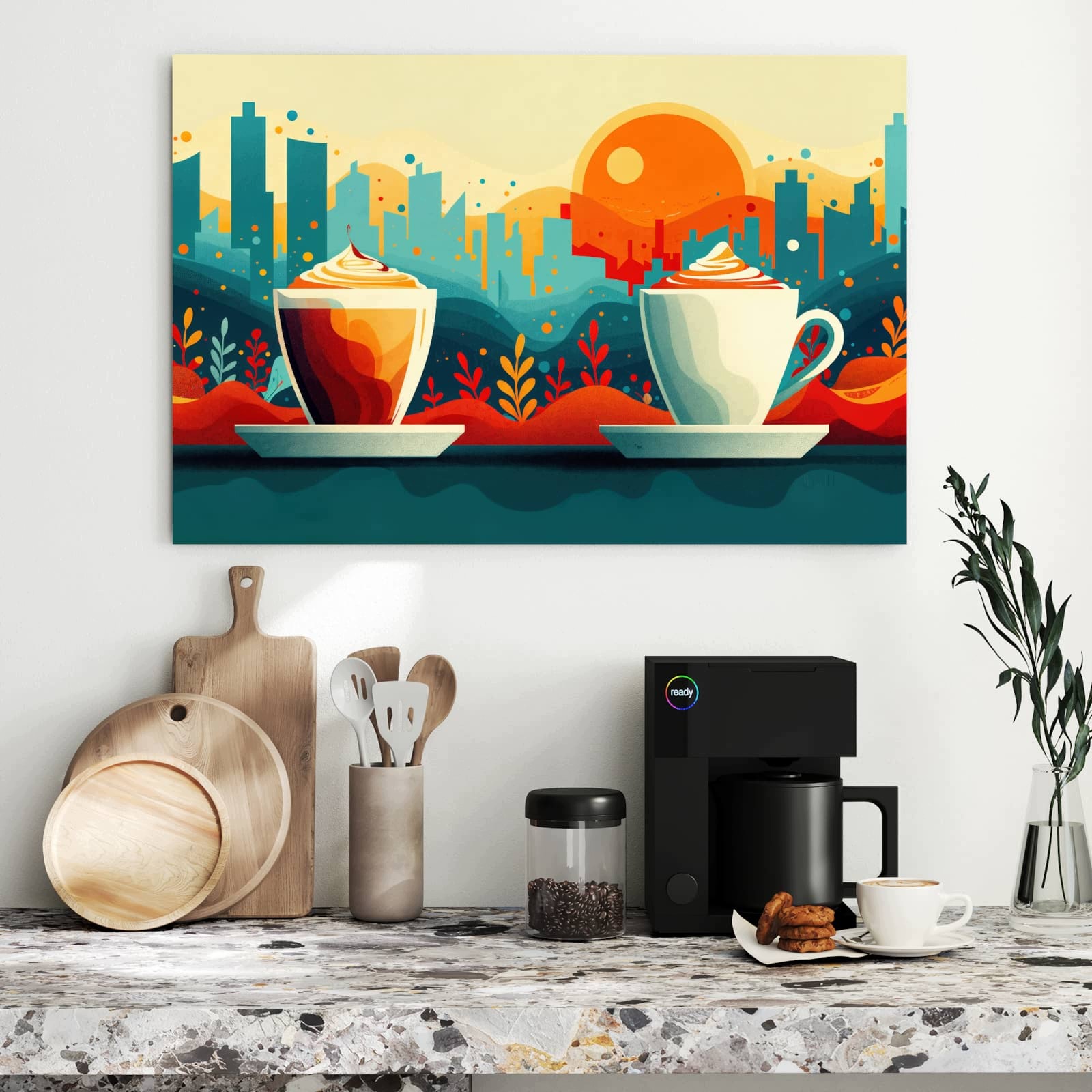 Magnetická tabule – obraz na zeď Káva večer | 90 × 60 cm