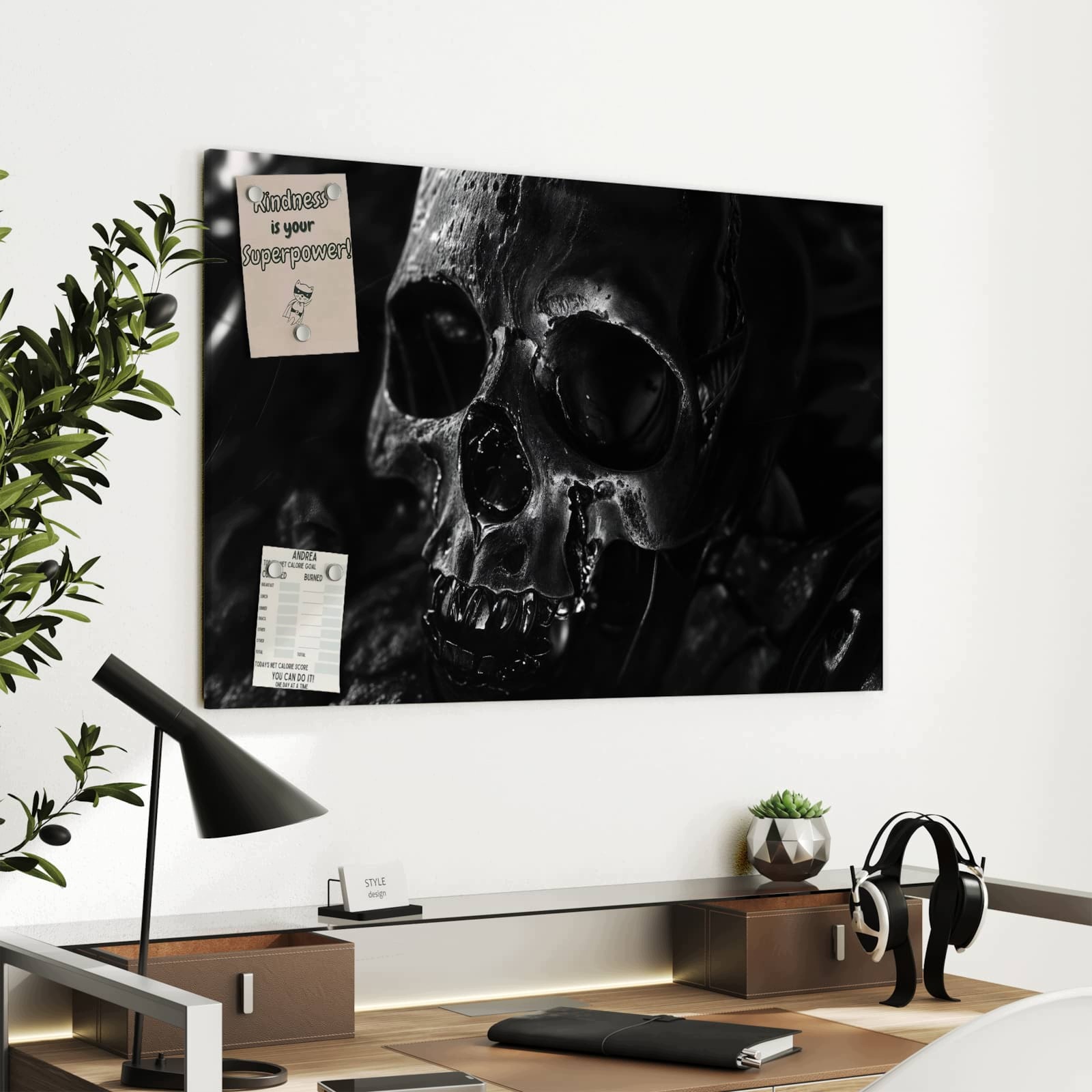Magnetická tabule – obraz na zeď Fotografie lebky | 90 × 60 cm