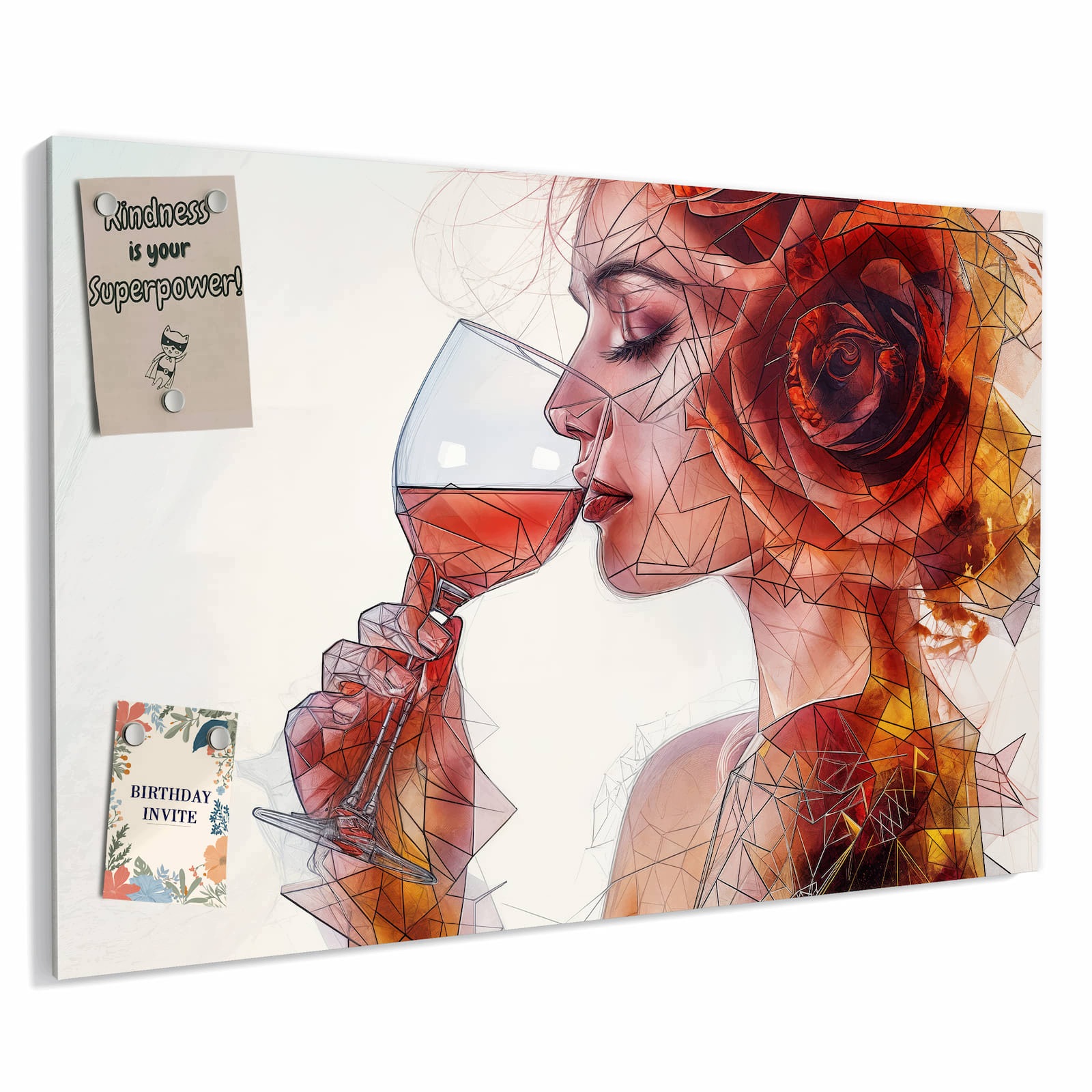 Magnetická tabule – obraz na zeď Pijící víno žena | 60 × 40 cm