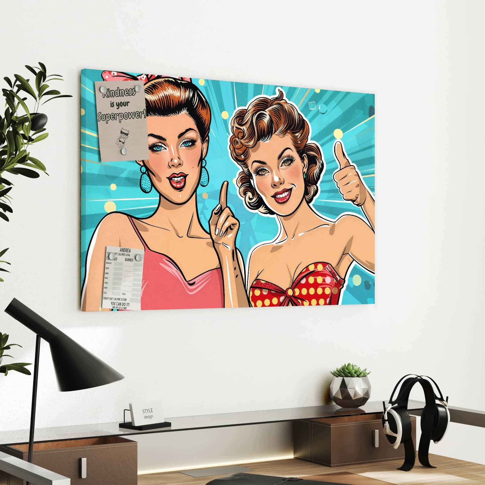 Magnetická tabule – obraz na zeď Retro ženy ilustrace | 60 × 40 cm