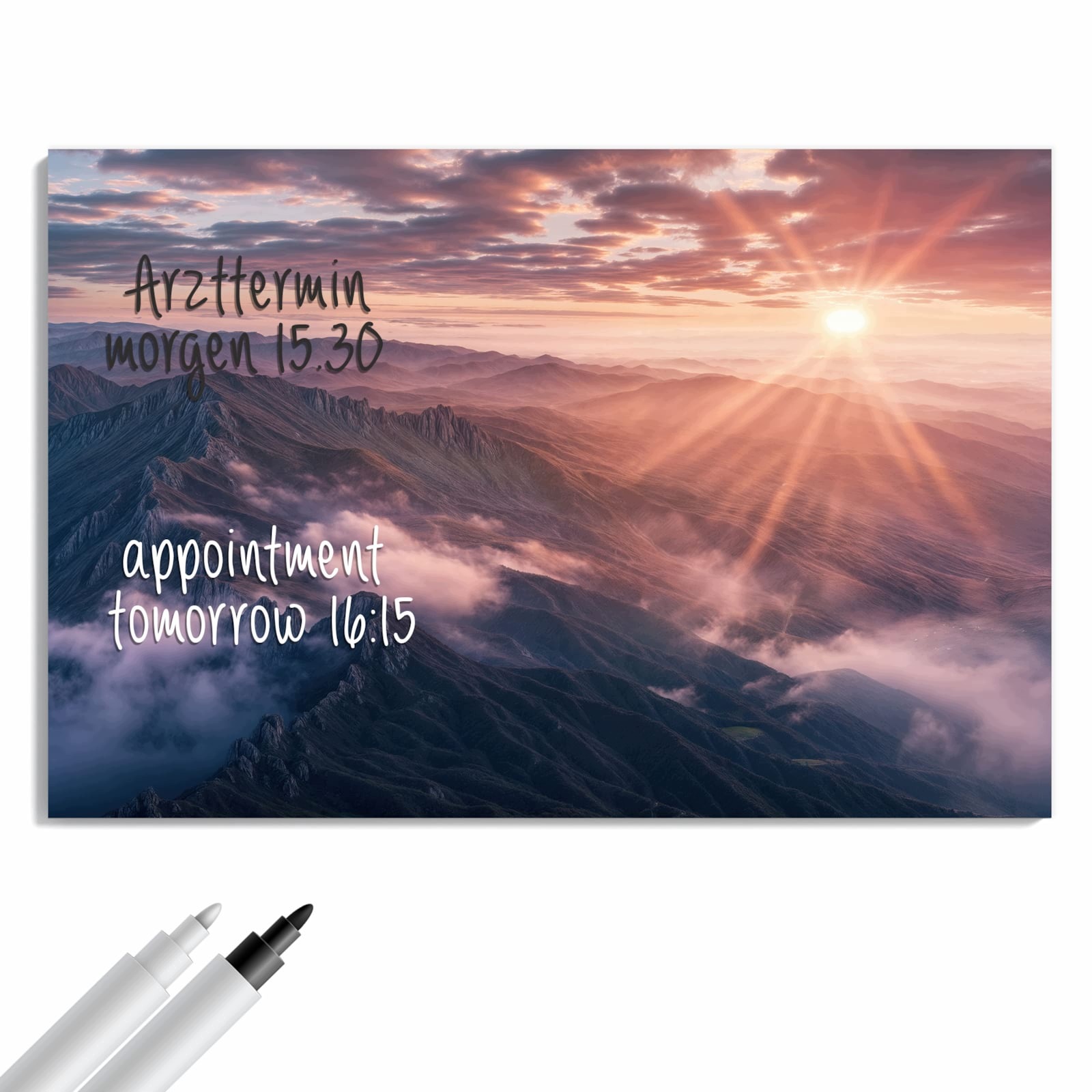 Magnetická tabule – obraz na zeď Východ slunce hory | 90 × 60 cm