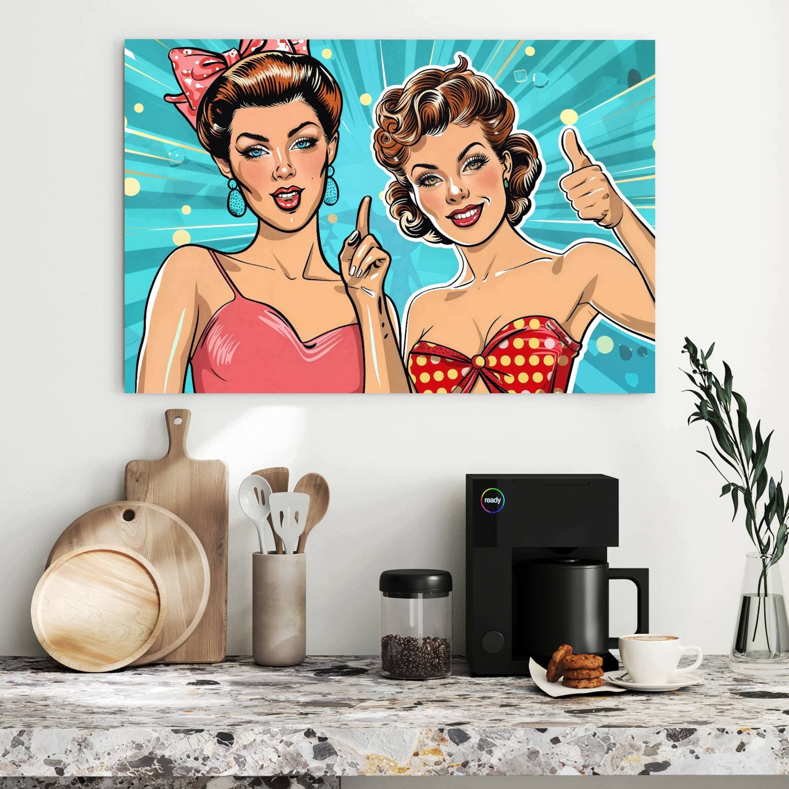 Magnetická tabule – obraz na zeď Retro ženy ilustrace | 90 × 60 cm