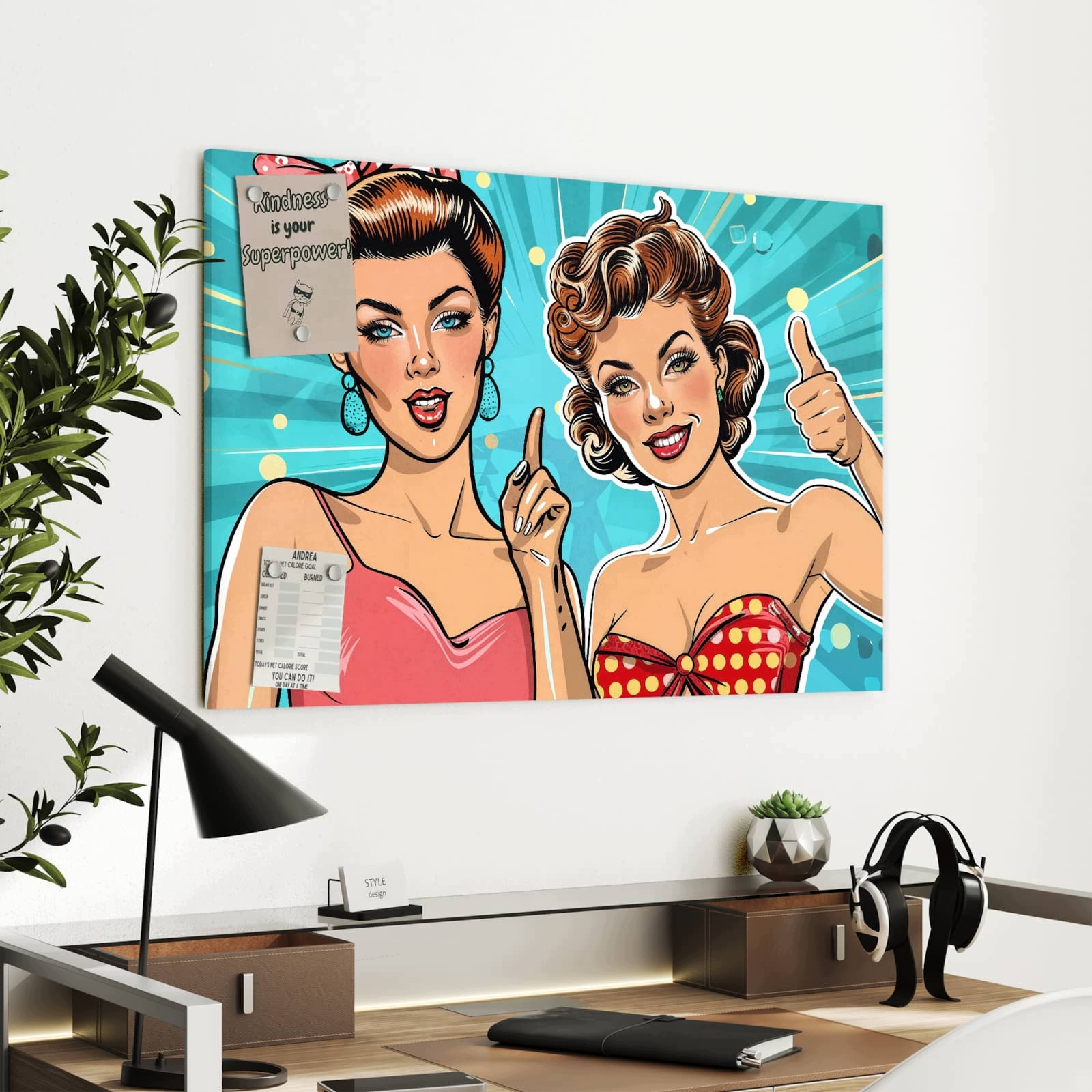 Magnetická tabule – obraz na zeď Retro ženy ilustrace | 90 × 60 cm