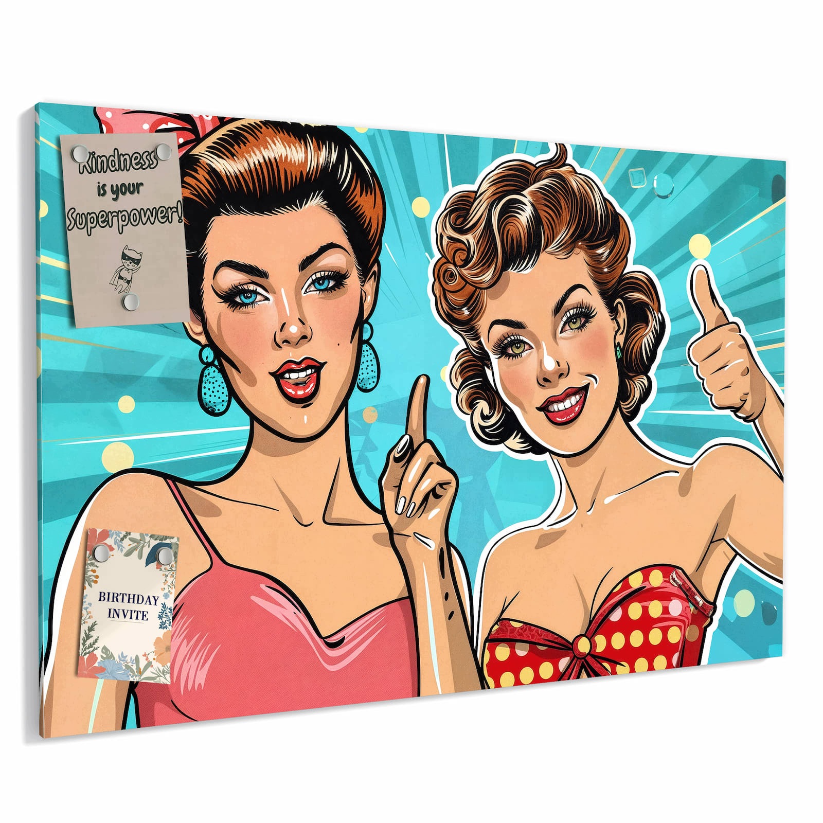 Magnetická tabule – obraz na zeď Retro ženy ilustrace | 90 × 60 cm