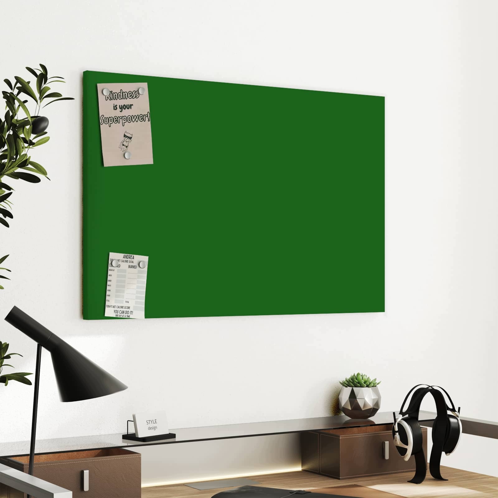 Magnetická tabule – obraz na zeď Tmavě zelené pozadí II | 60 × 40 cm