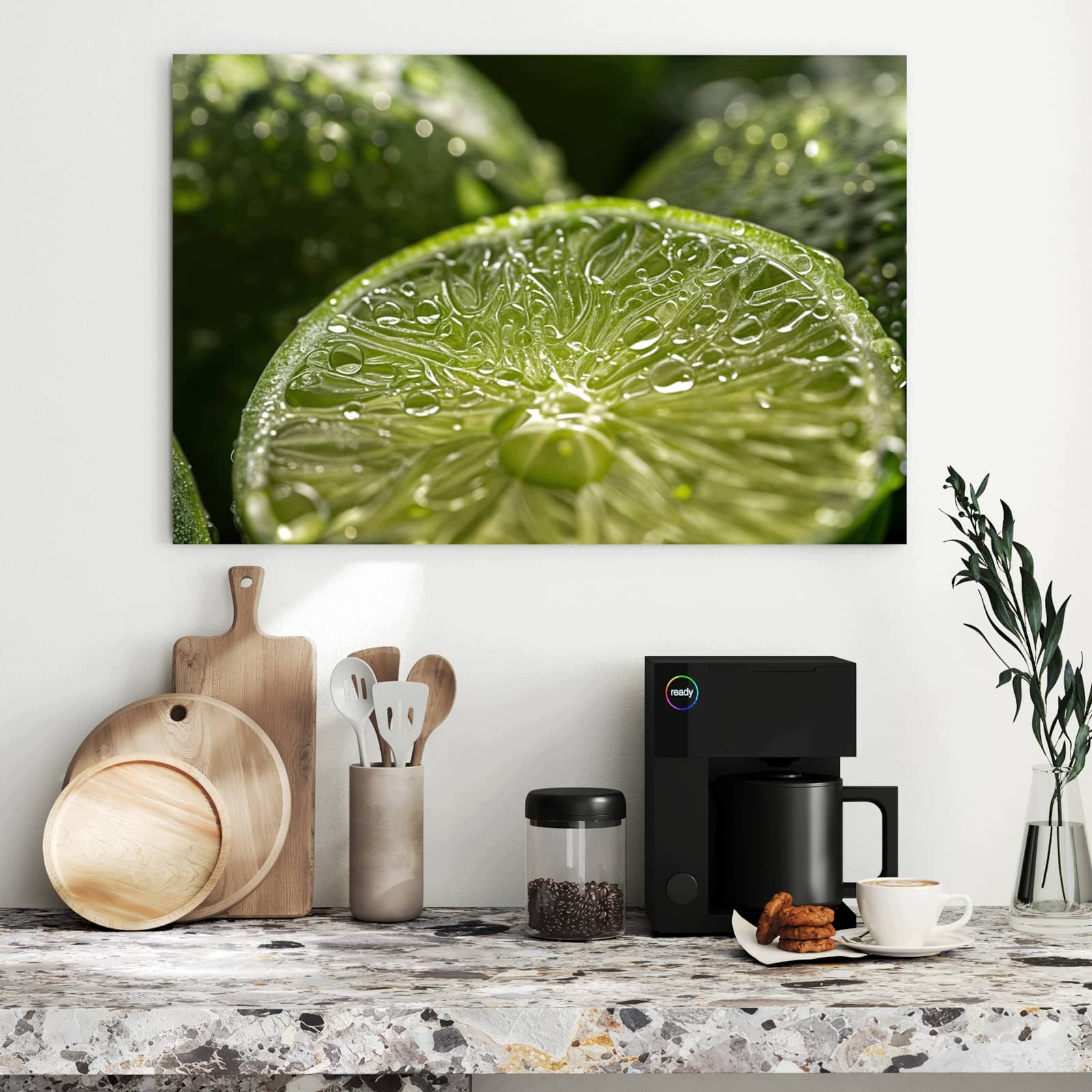 Magnetická tabule – obraz na zeď Limetky kapky vody | 90 × 60 cm