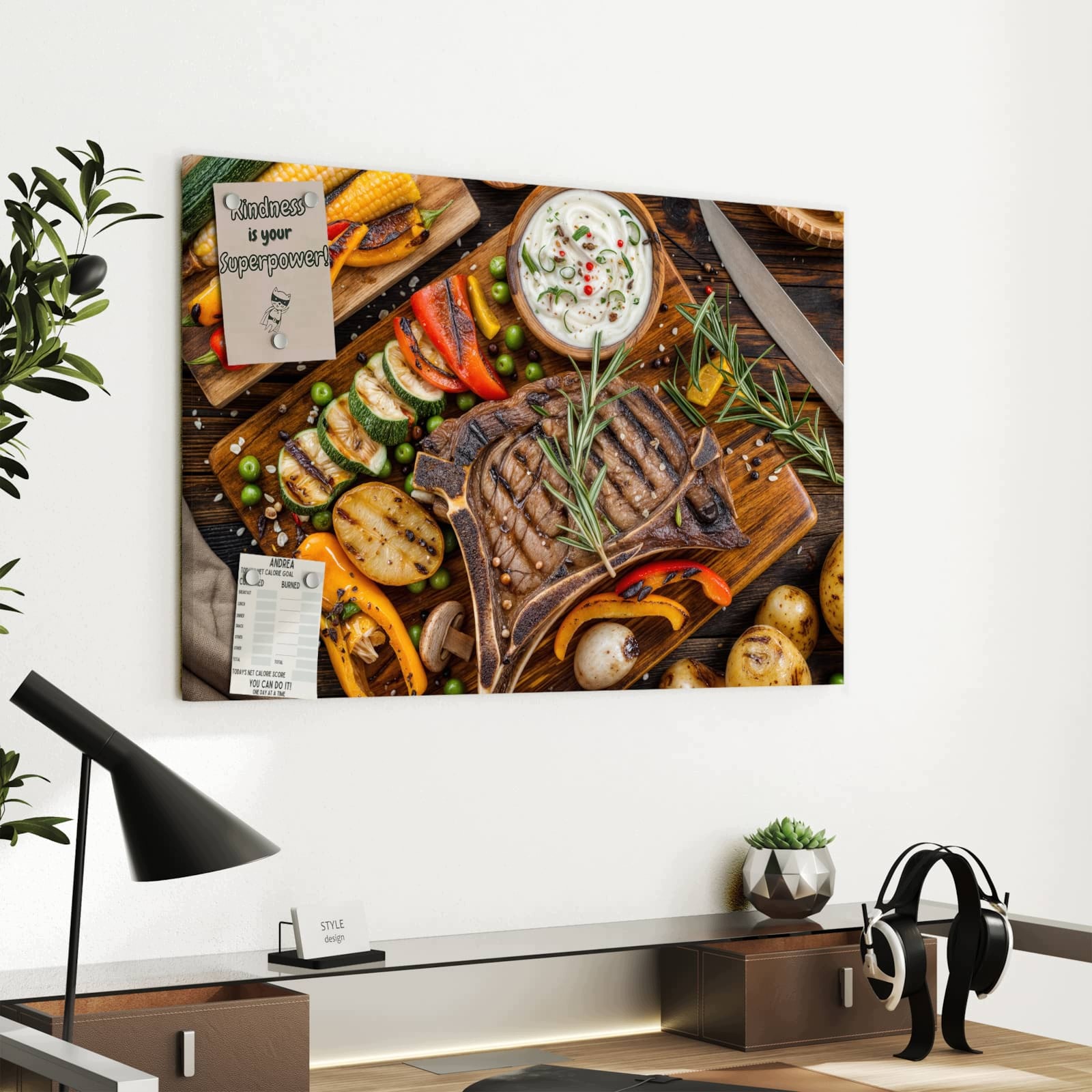Magnetická tabule – obraz na zeď Jídlo z grilu | 60 × 40 cm