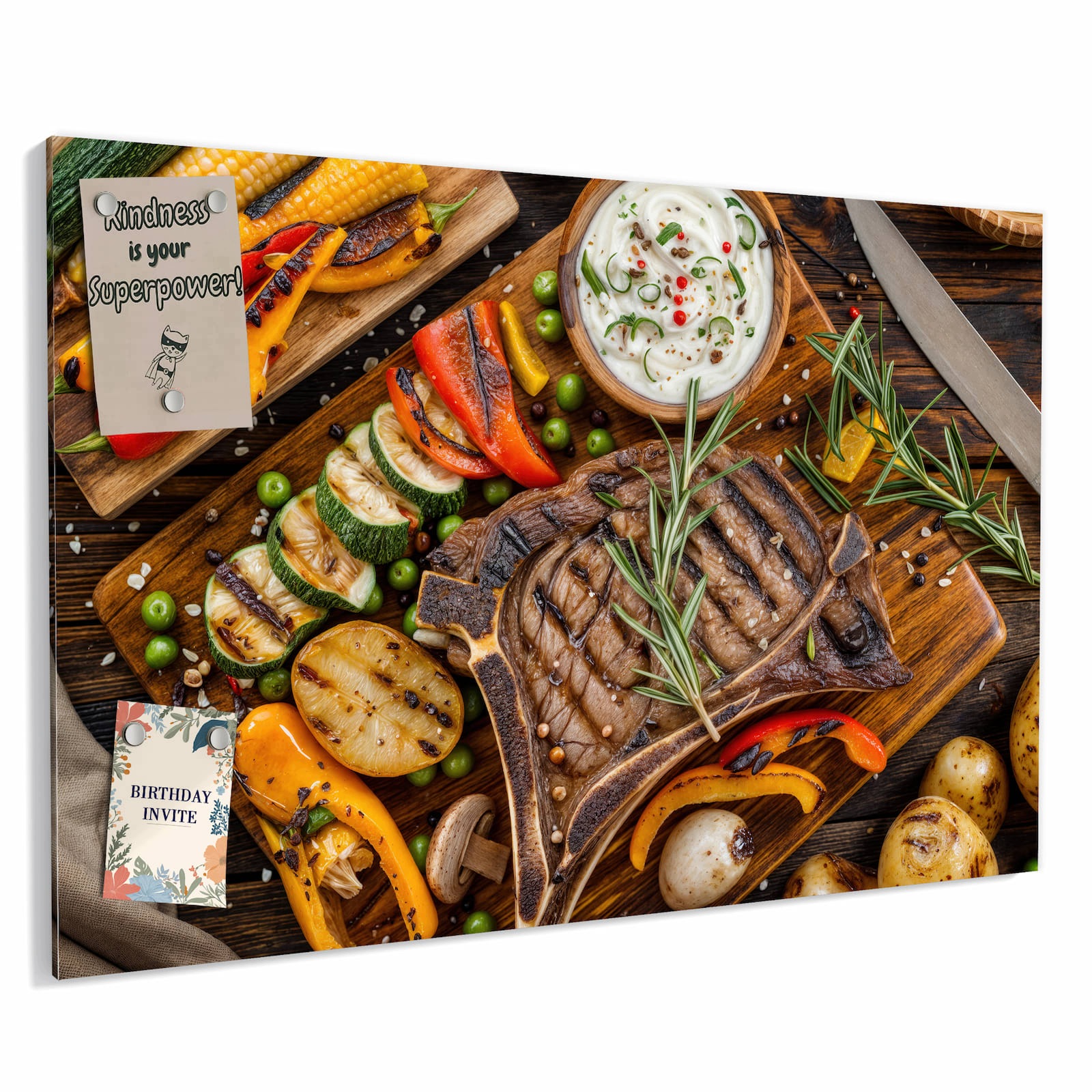 Magnetická tabule – obraz na zeď Jídlo z grilu | 60 × 40 cm