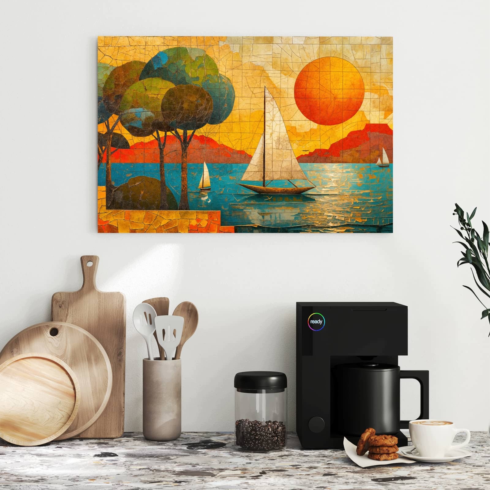 Magnetická tabule – obraz na zeď Plachetnice západ slunce | 60 × 40 cm