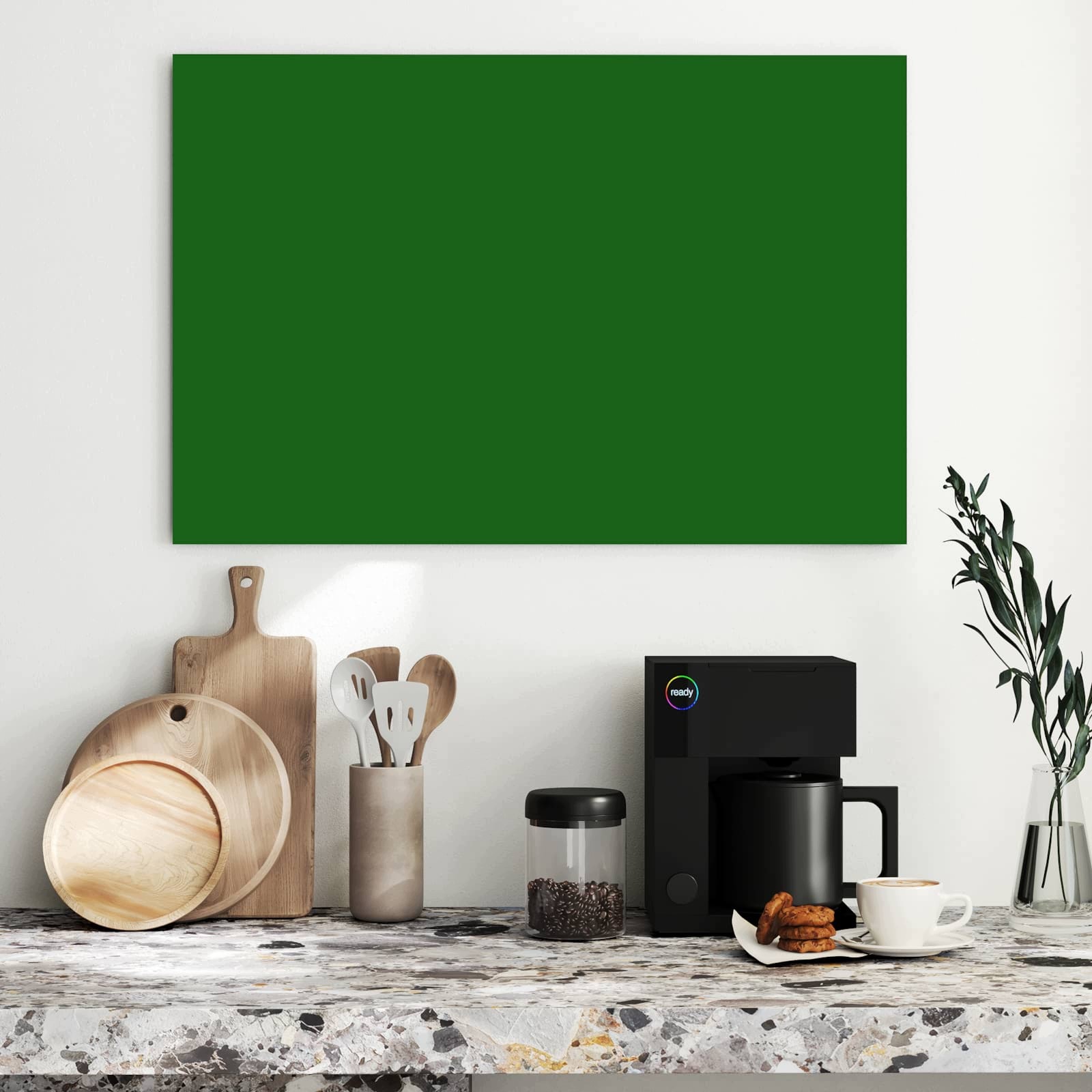 Magnetická tabule – obraz na zeď Tmavě zelené pozadí II | 90 × 60 cm