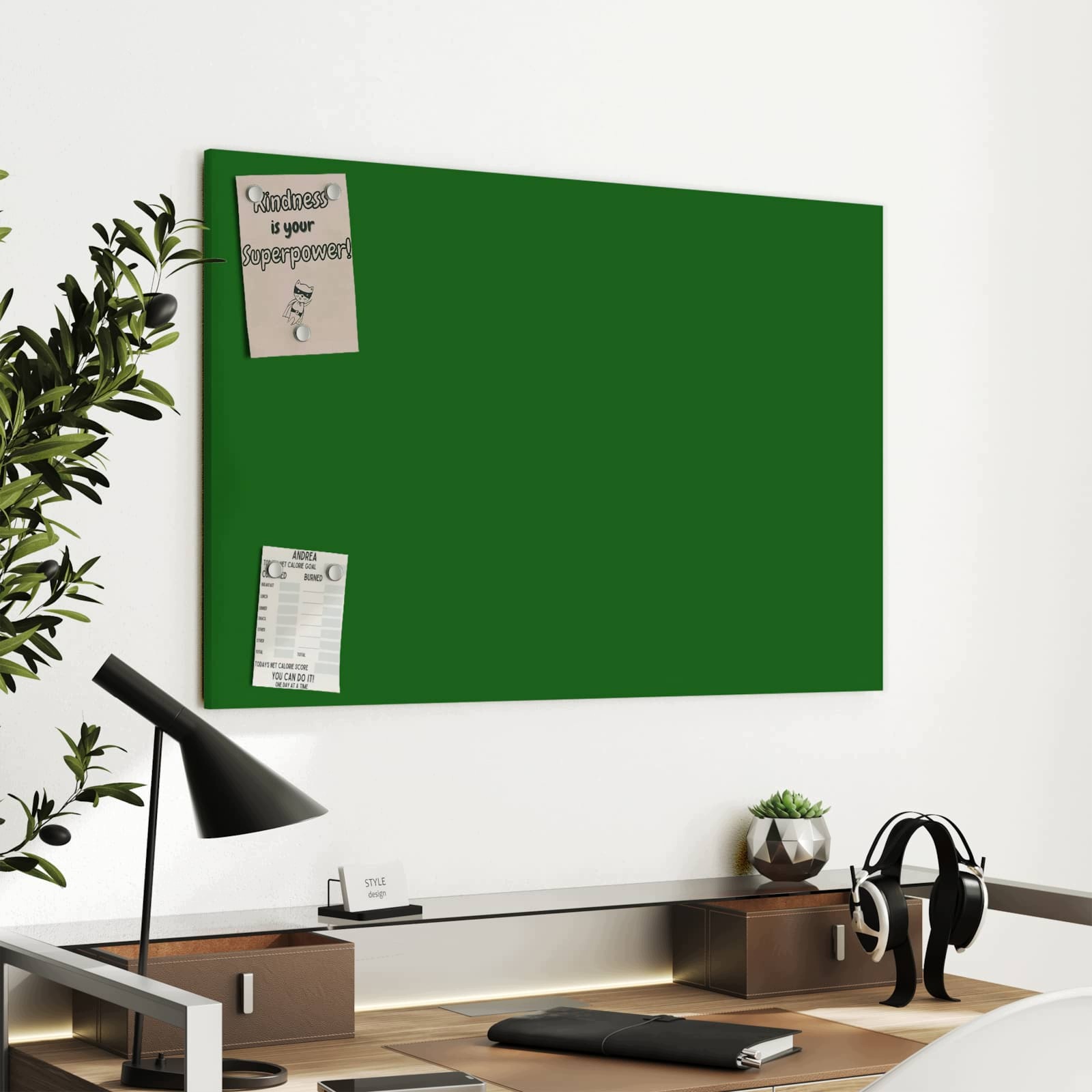 Magnetická tabule – obraz na zeď Tmavě zelené pozadí II | 90 × 60 cm