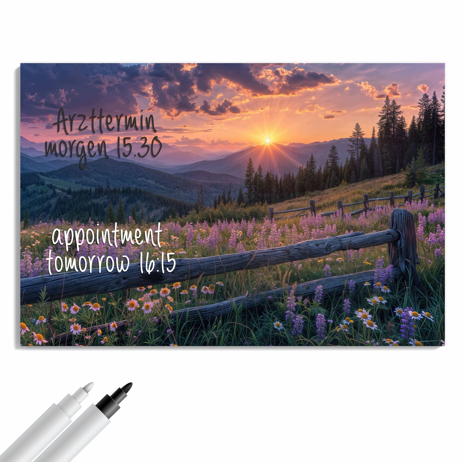 Magnetická tabule – obraz na zeď Západ slunce louka | 60 × 40 cm