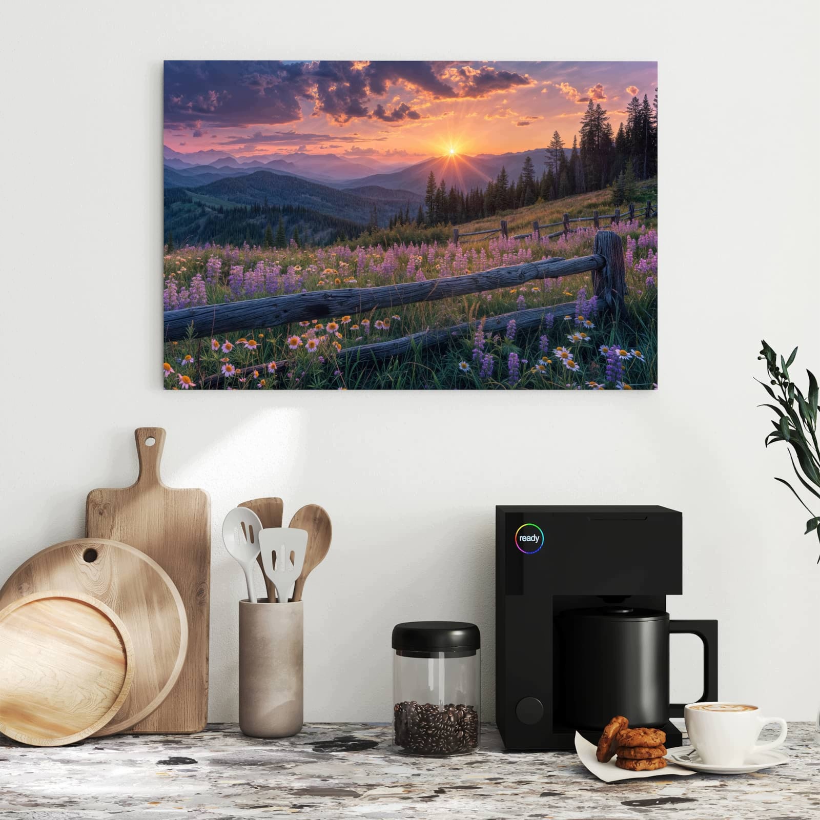 Magnetická tabule – obraz na zeď Západ slunce louka | 60 × 40 cm